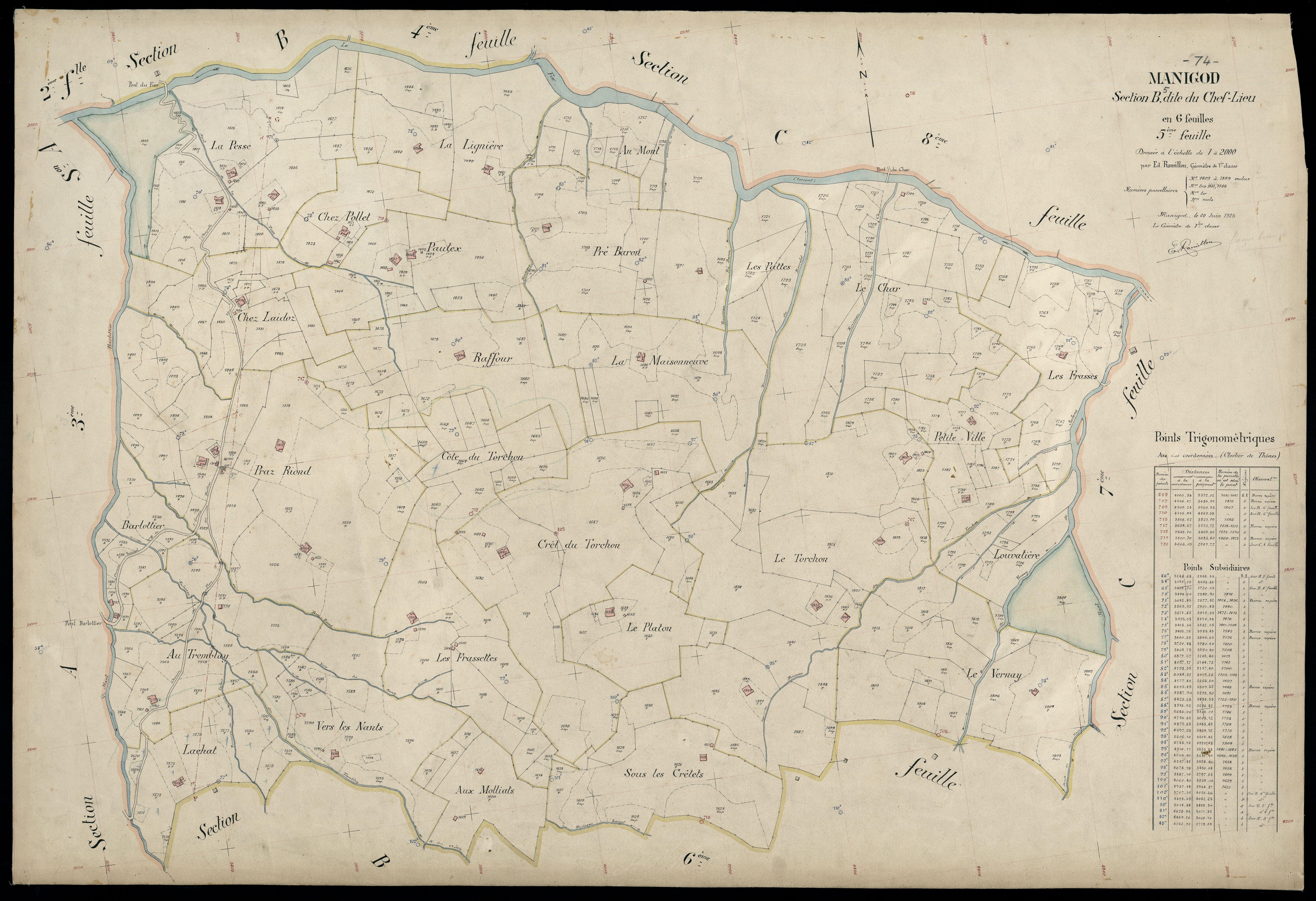 3 P 3 5591 - Feuille n° 6, parcelles n° 180 à 2141 - 20 juin 1925