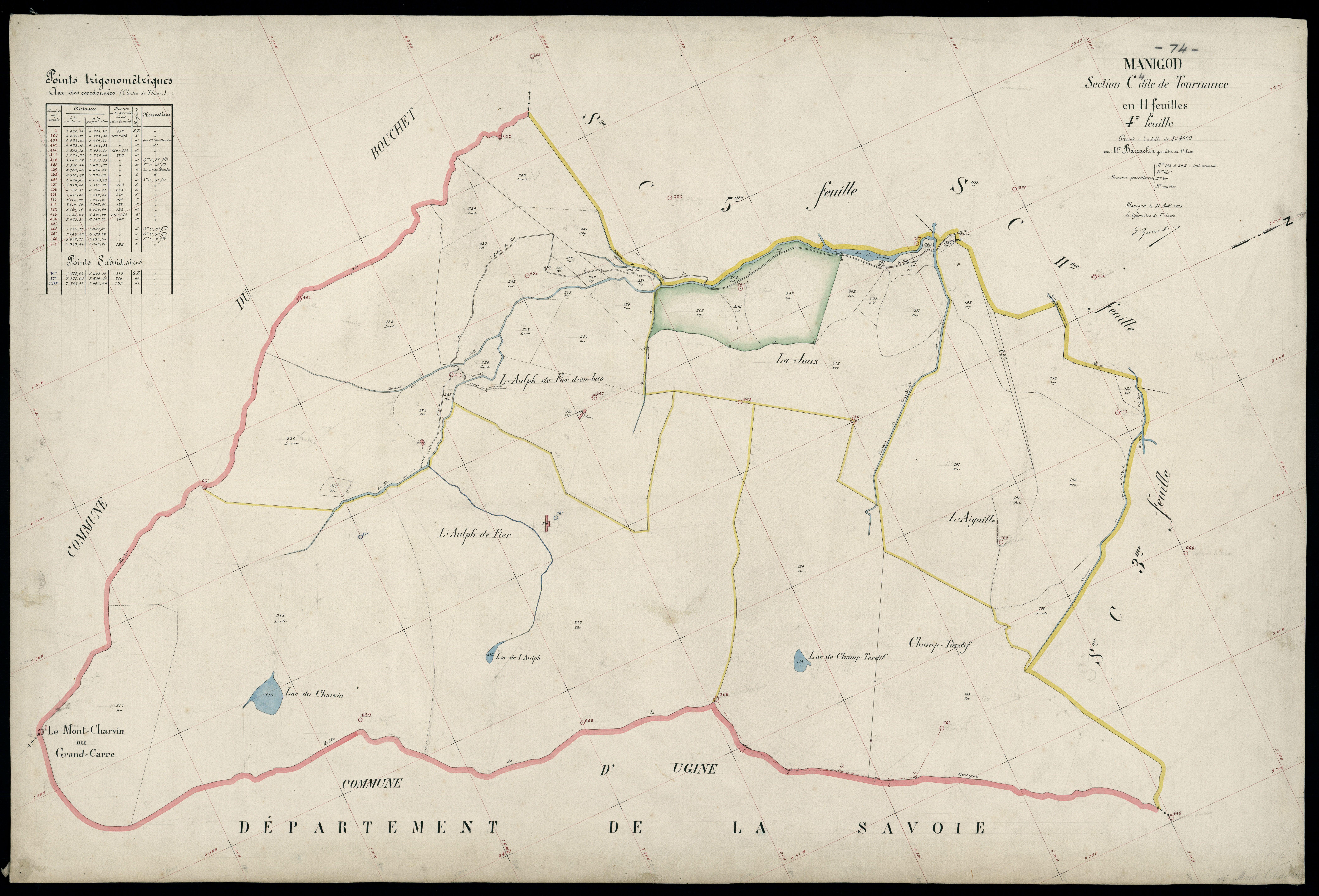 3 P 3 5596 - Feuille n° , parcelles n° 243 à 320 - 31 août 1925