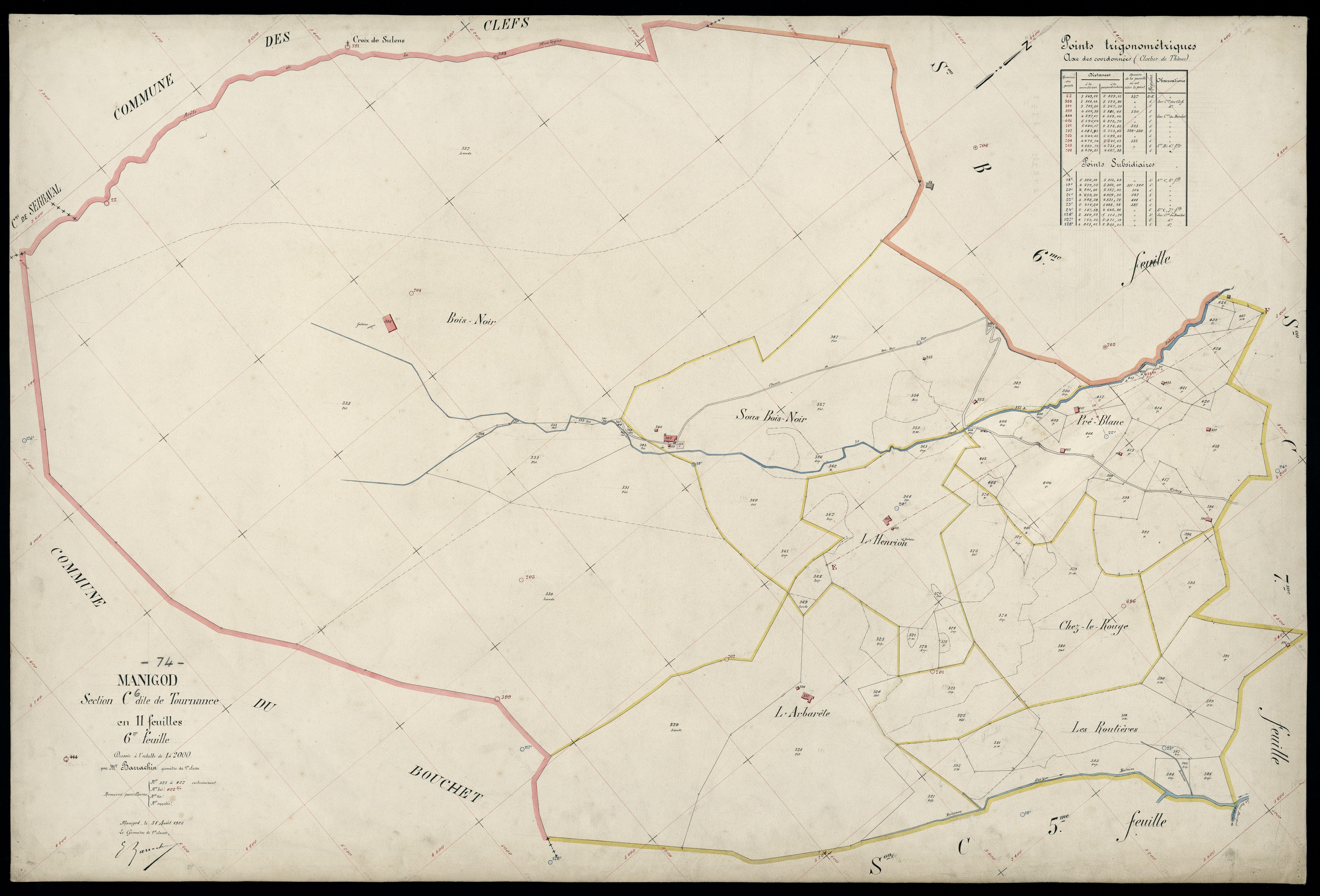 3 P 3 5598 - Feuille n° 7, parcelles n° 428 à 821 - 31 août 1925