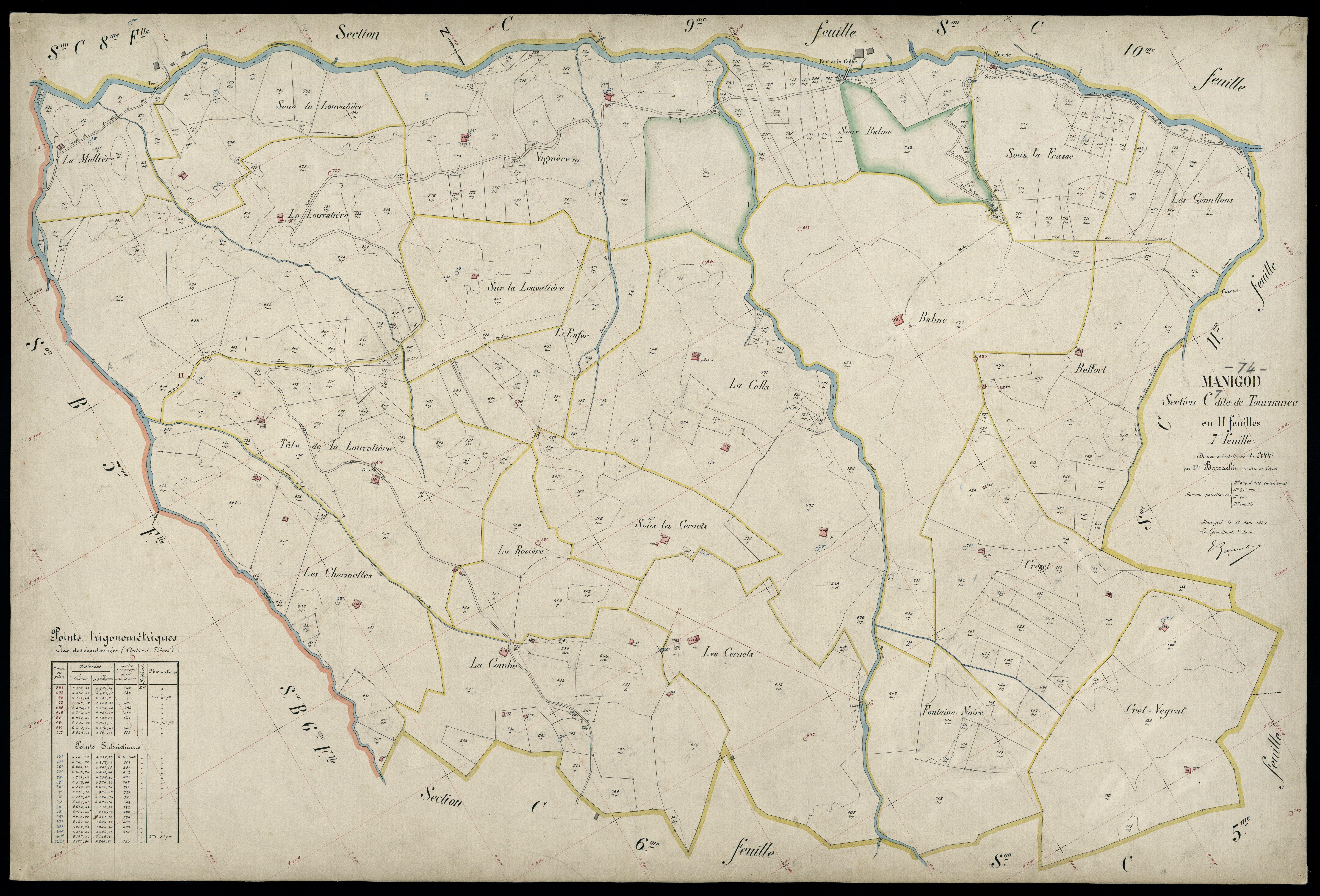 3 P 3 5599 - Feuille n° 8, parcelles n° 822 à 162 - 31 août 1925