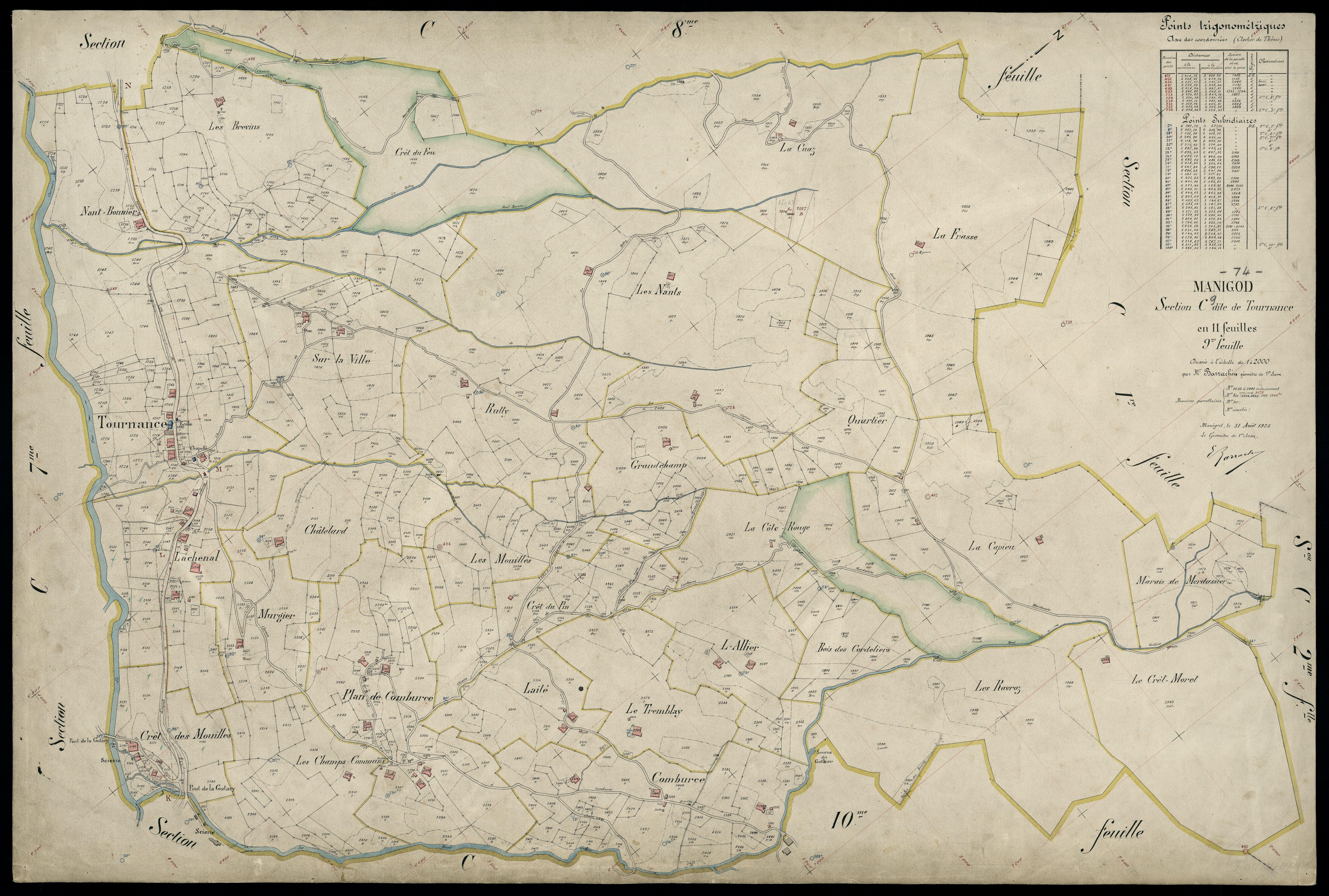 3 P 3 5601 - Feuille n° 10, parcelles n° 2442 à 2974 - 31 août 1925