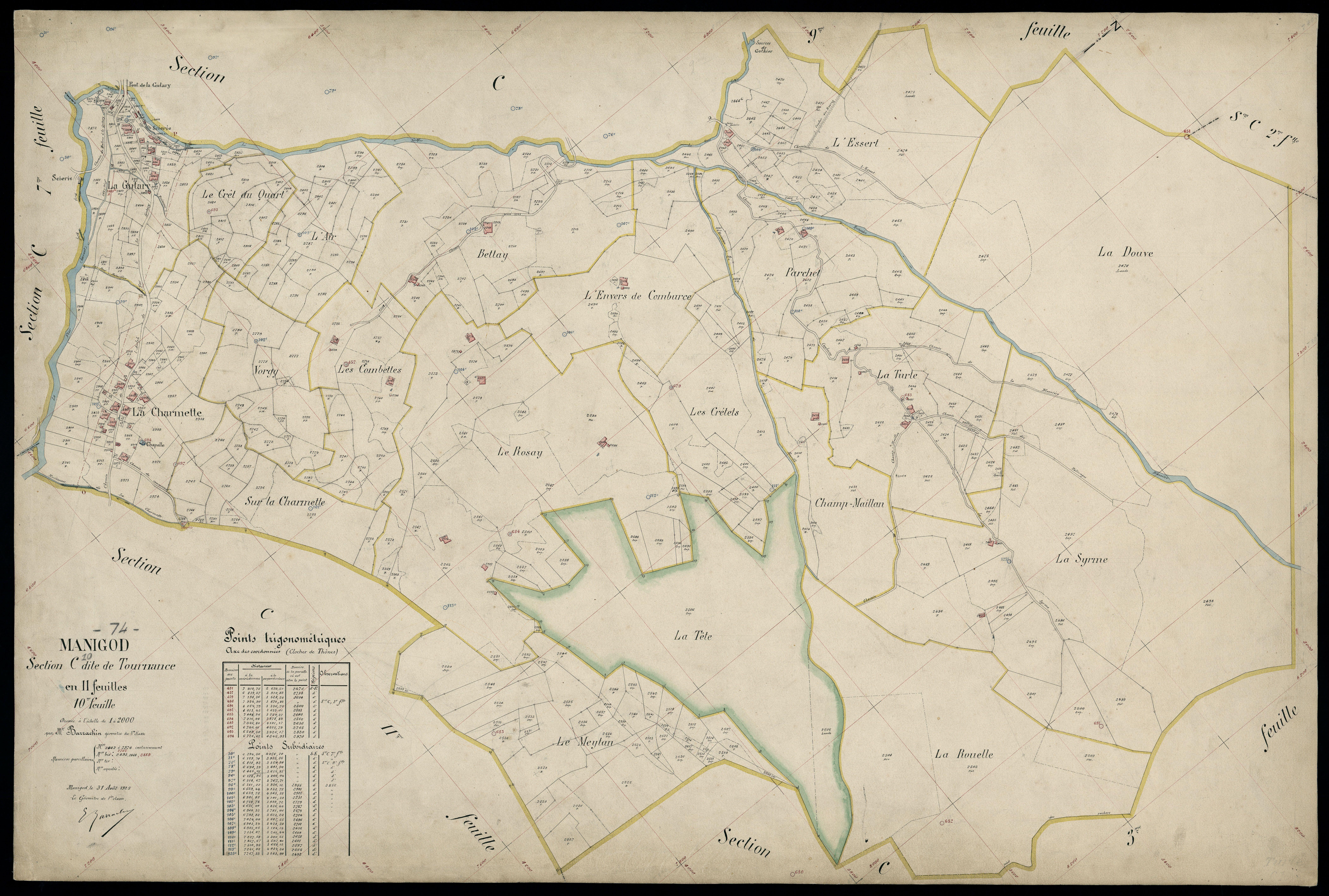 3 P 3 5602 - Feuille n° 11, parcelles n° 297 à 3263 - 31 août 1925