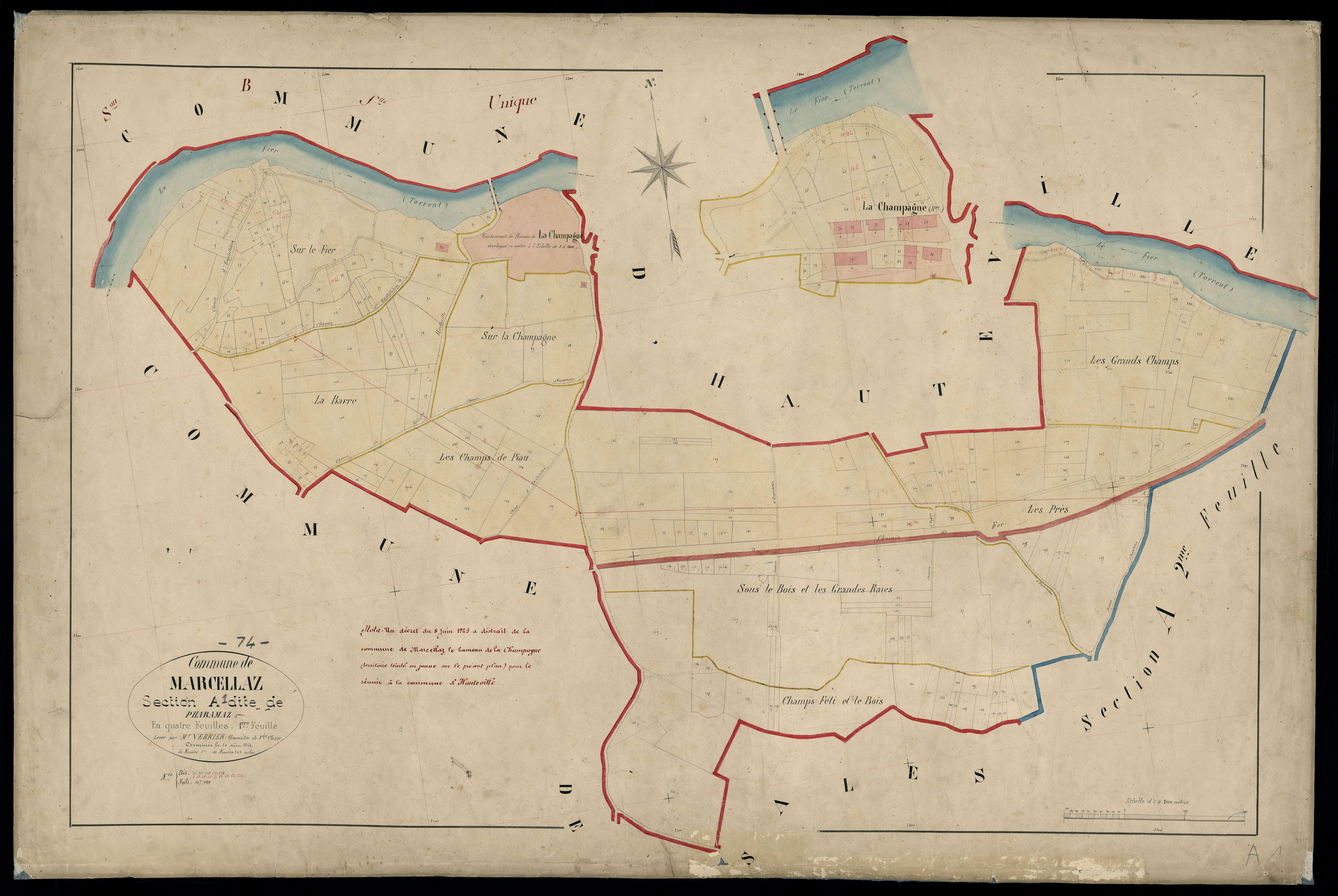 3 P 3 5622 - Feuille n° 2, parcelles n° 243bis à 800 -