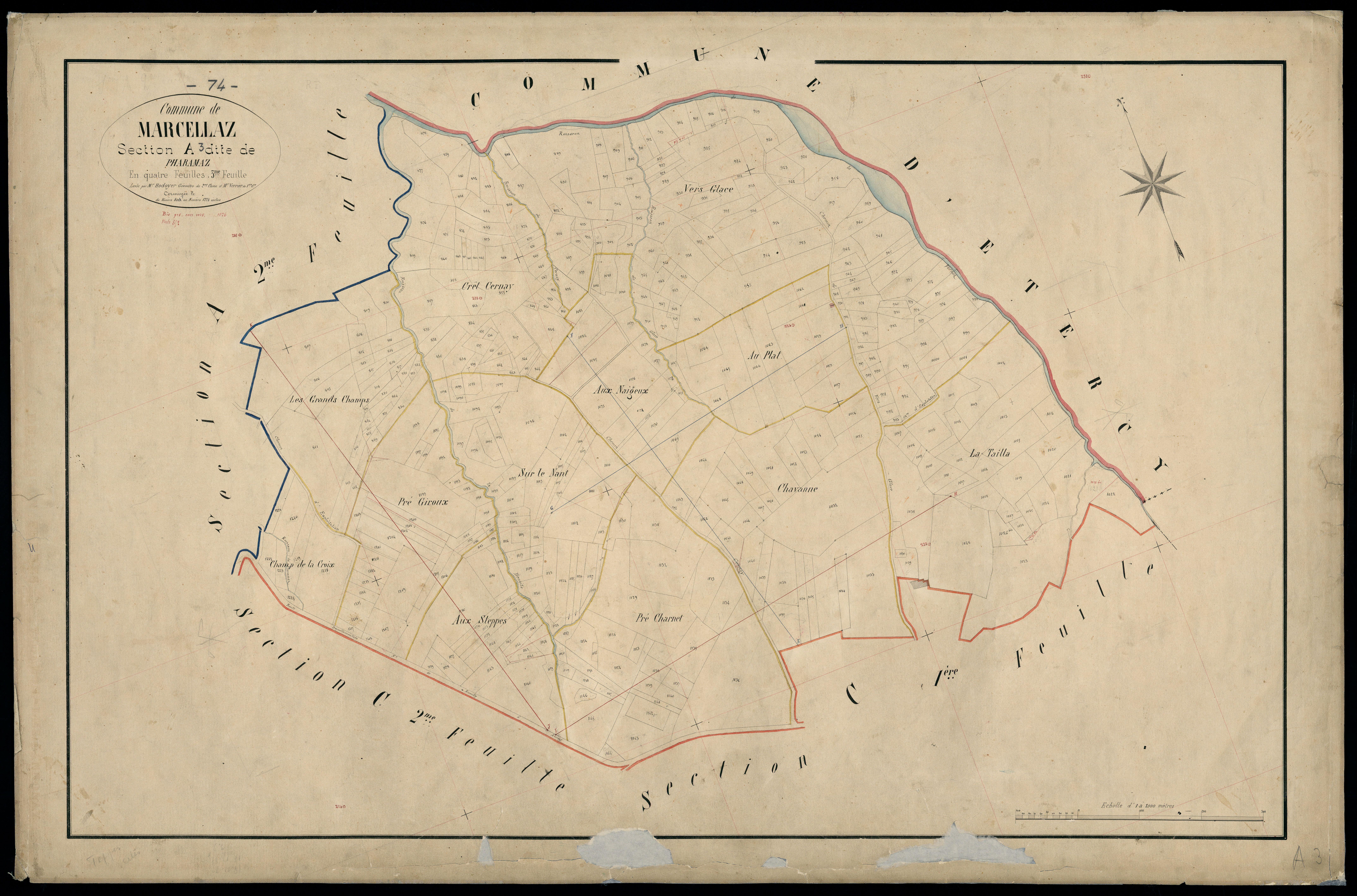 3 P 3 5624 - Feuille n° 4, parcelles n° 122 à 1271 -