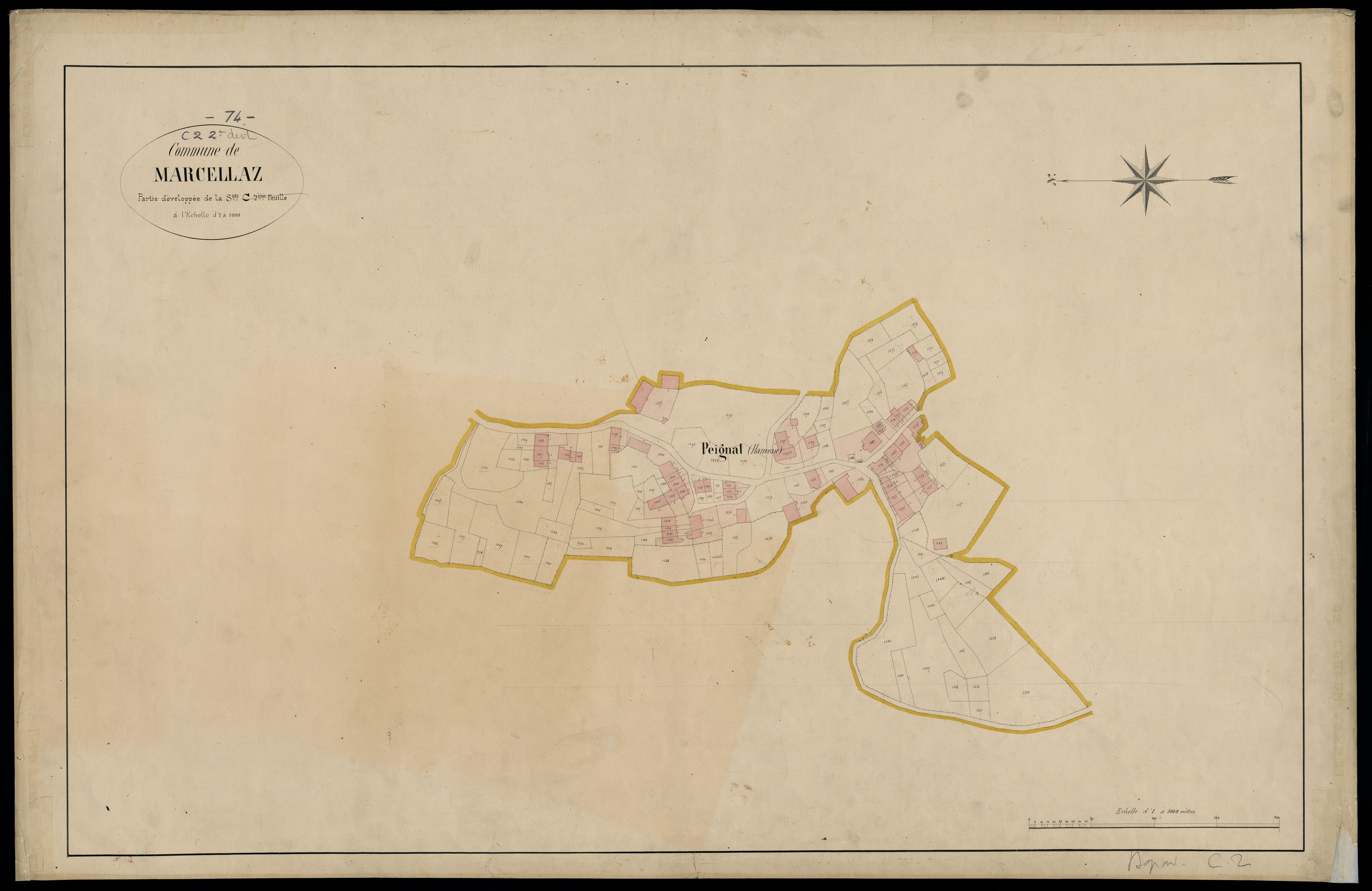 3 P 3 5633 - Feuille n° 3, parcelles n° 1449 à 170 - 30 août 1864