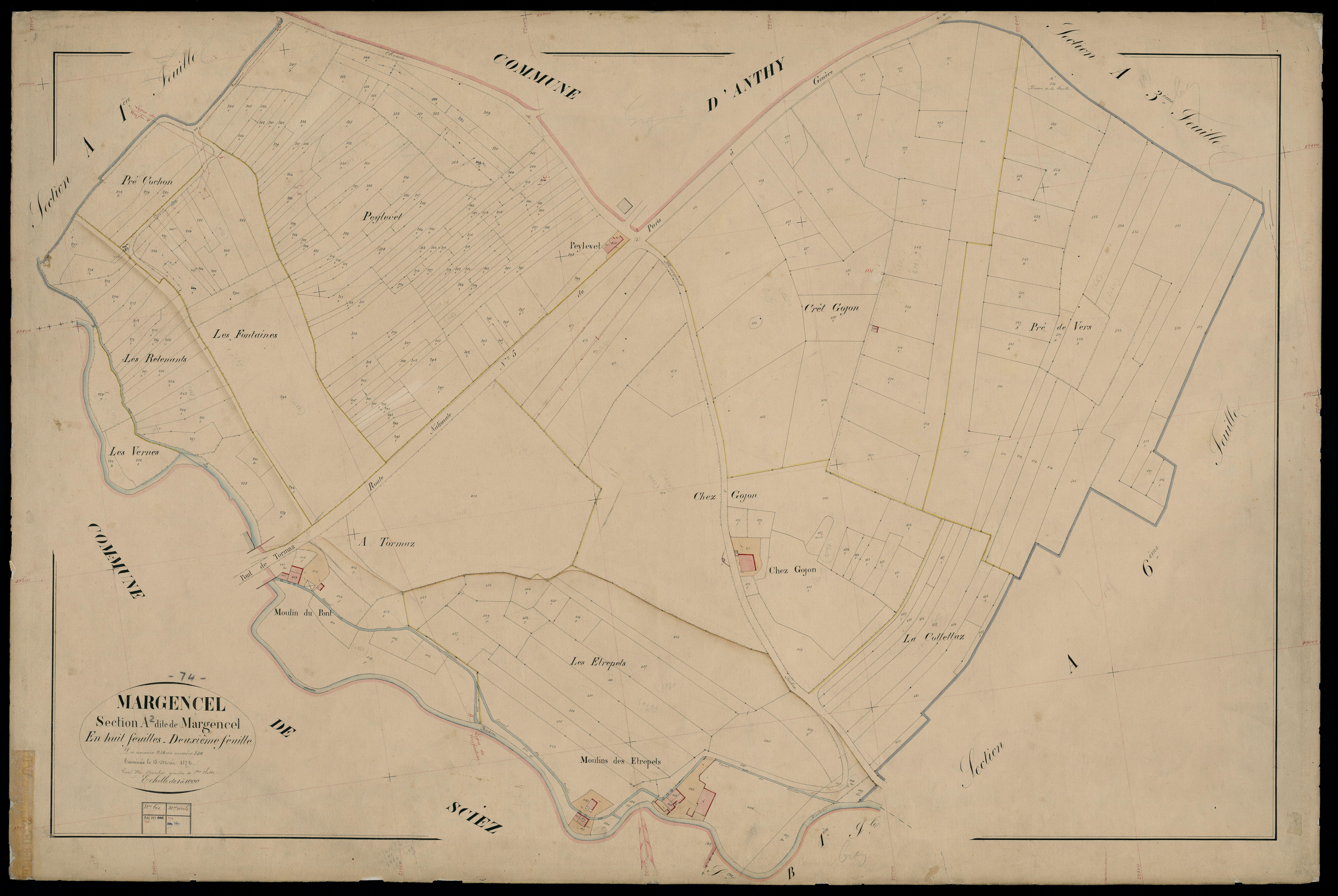 3 P 3 5645 - Feuille n° 3, parcelles n° 37 à 68 - 5 juin 1872