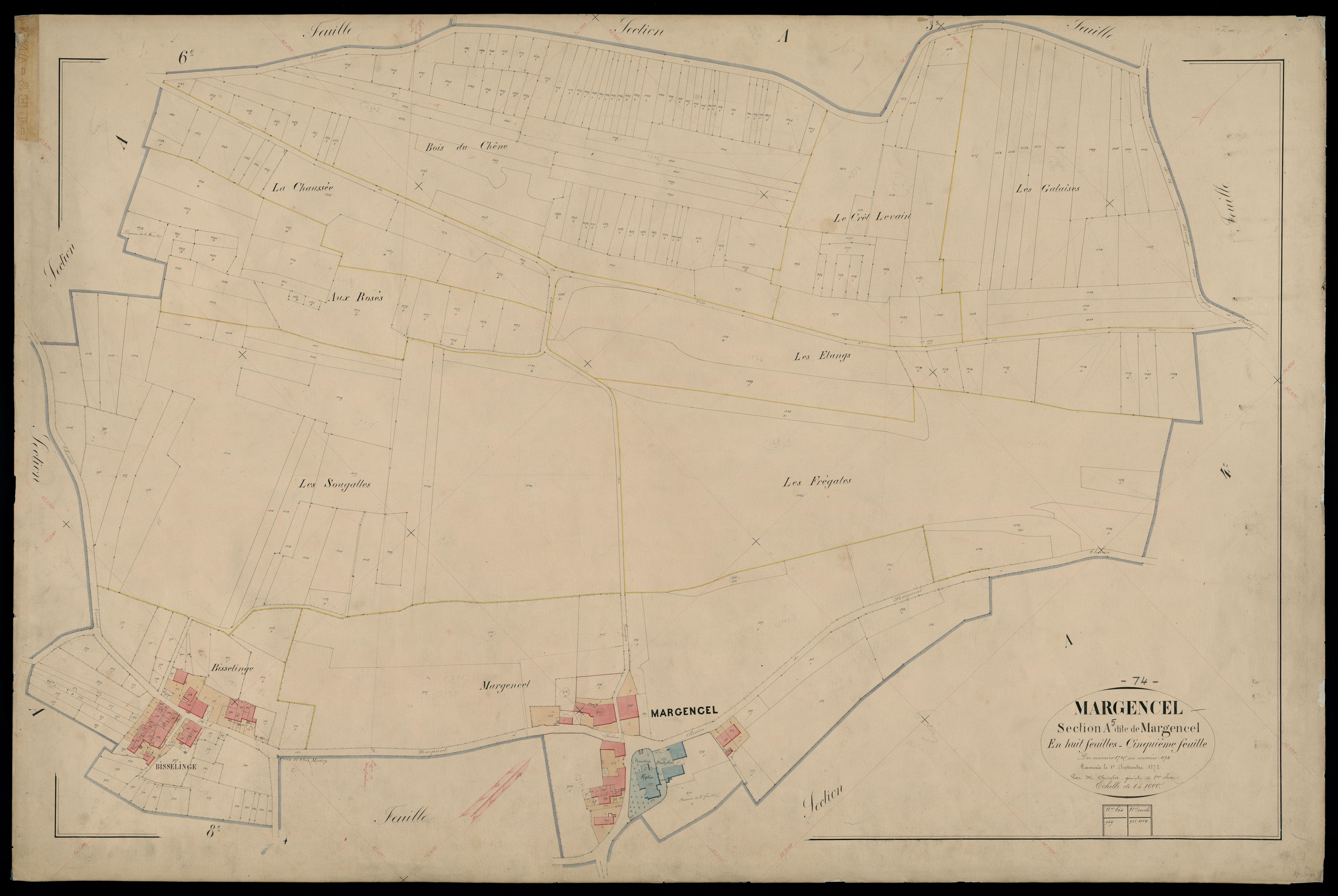 3 P 3 5648 - Feuille n° 6, parcelles n° 119 à 1771 - 1er octobre 1872