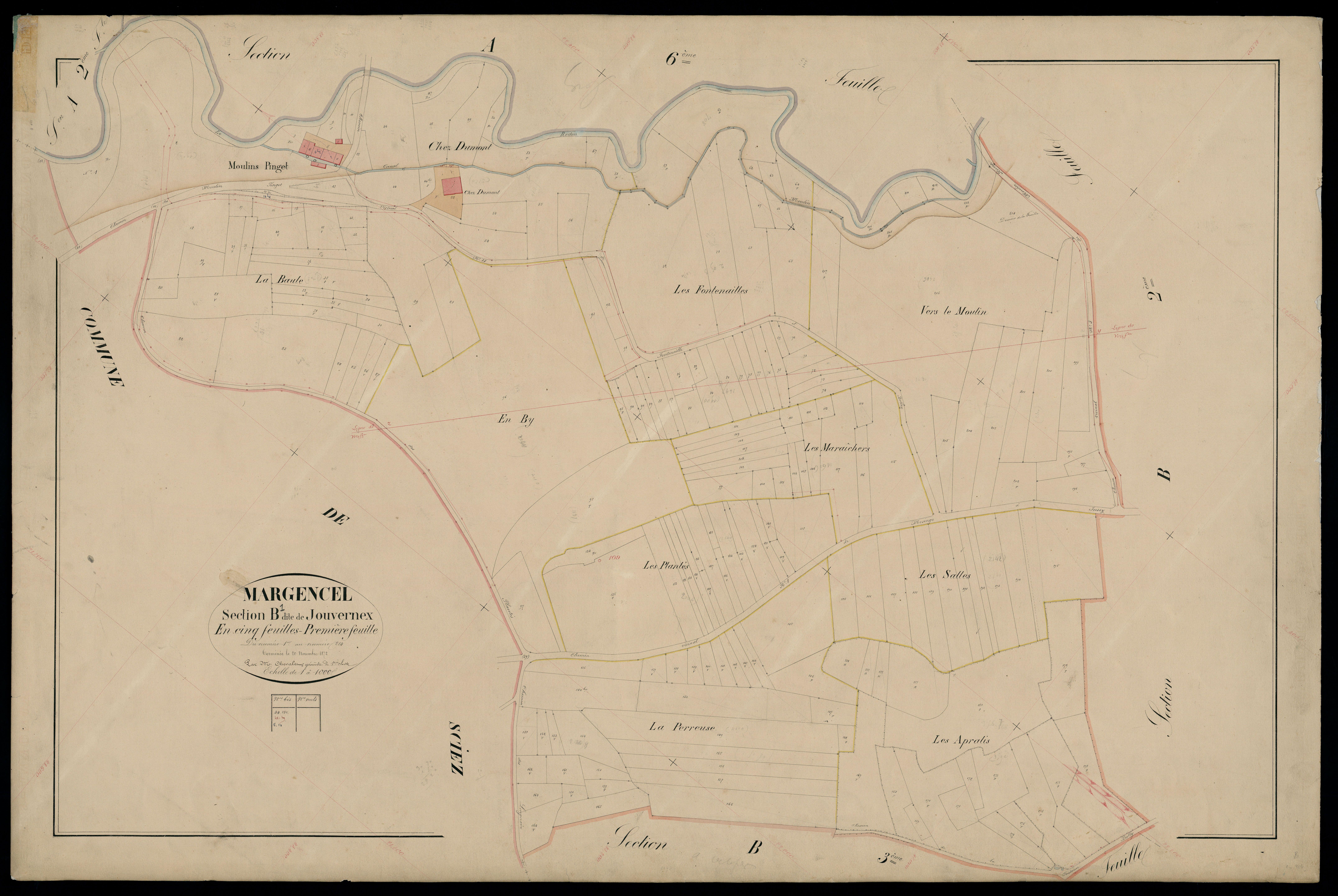 3 P 3 5652 - Feuille n° 2, parcelles n° 21 à 82 - 10 décembre 1872