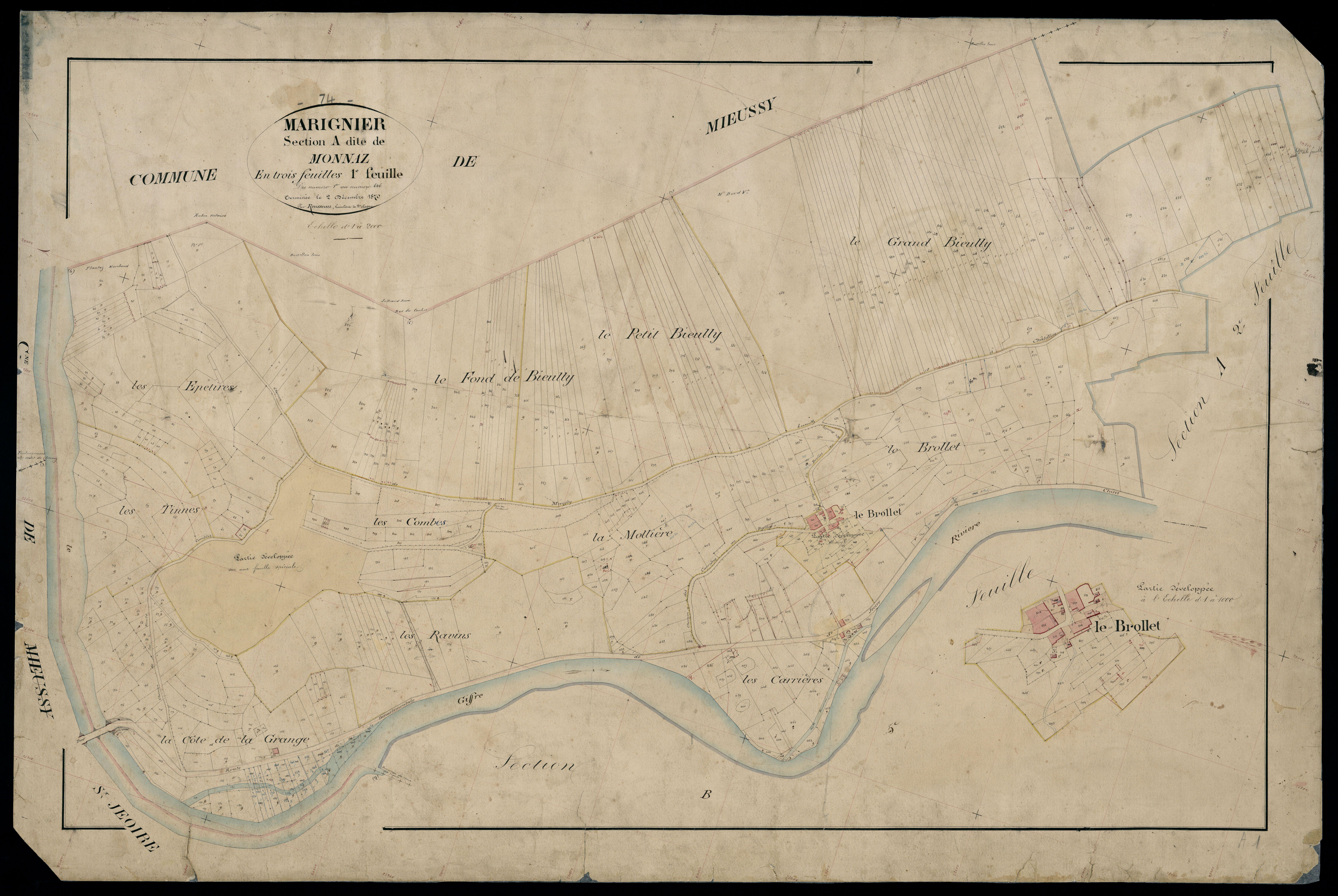 3 P 3 5658 - Feuille n° 2, parcelles n° 647 à 1168 - 25 avril 1870
