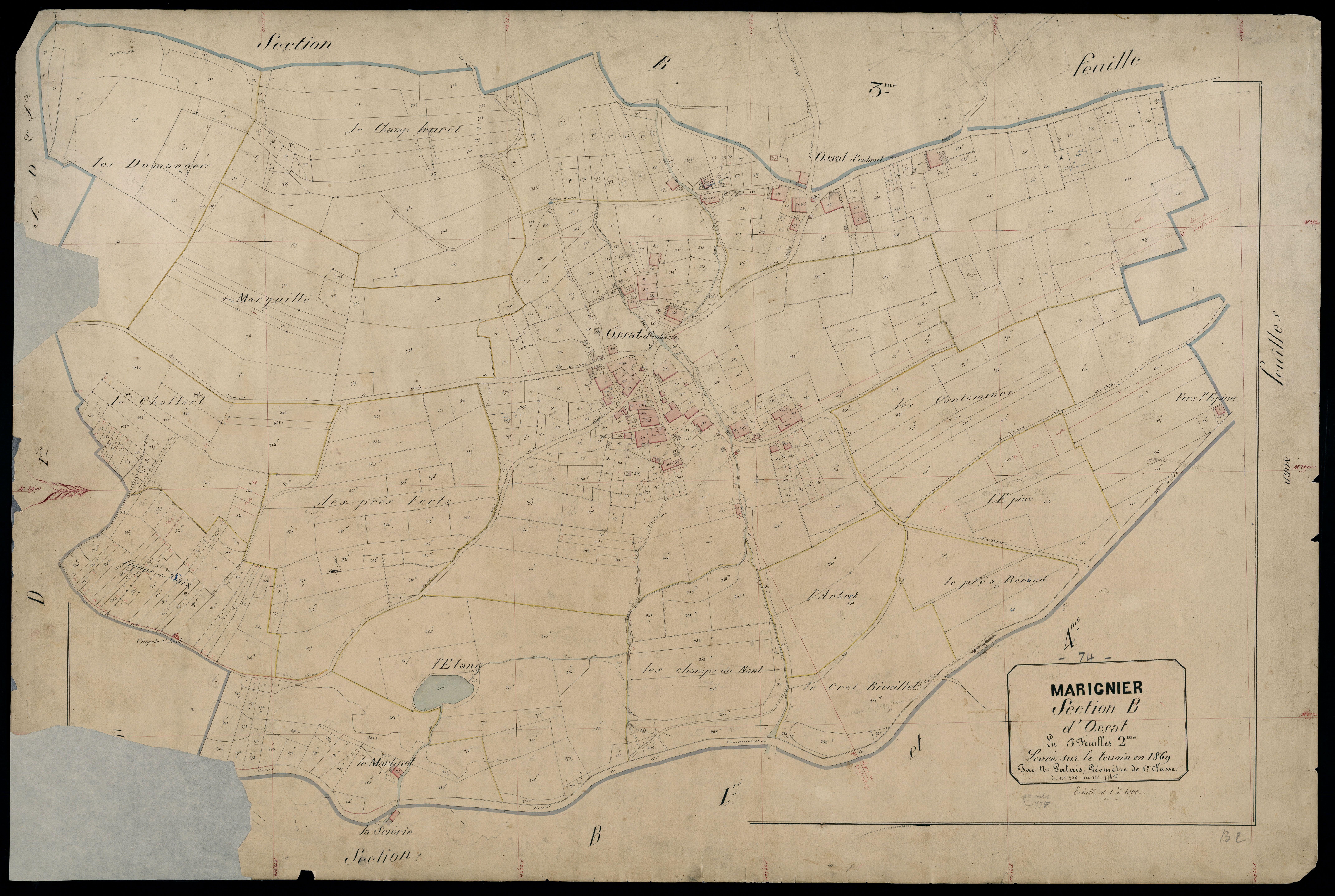 3 P 3 5663 - Feuille n° 3, parcelles n° 776 à 1072 - 1869