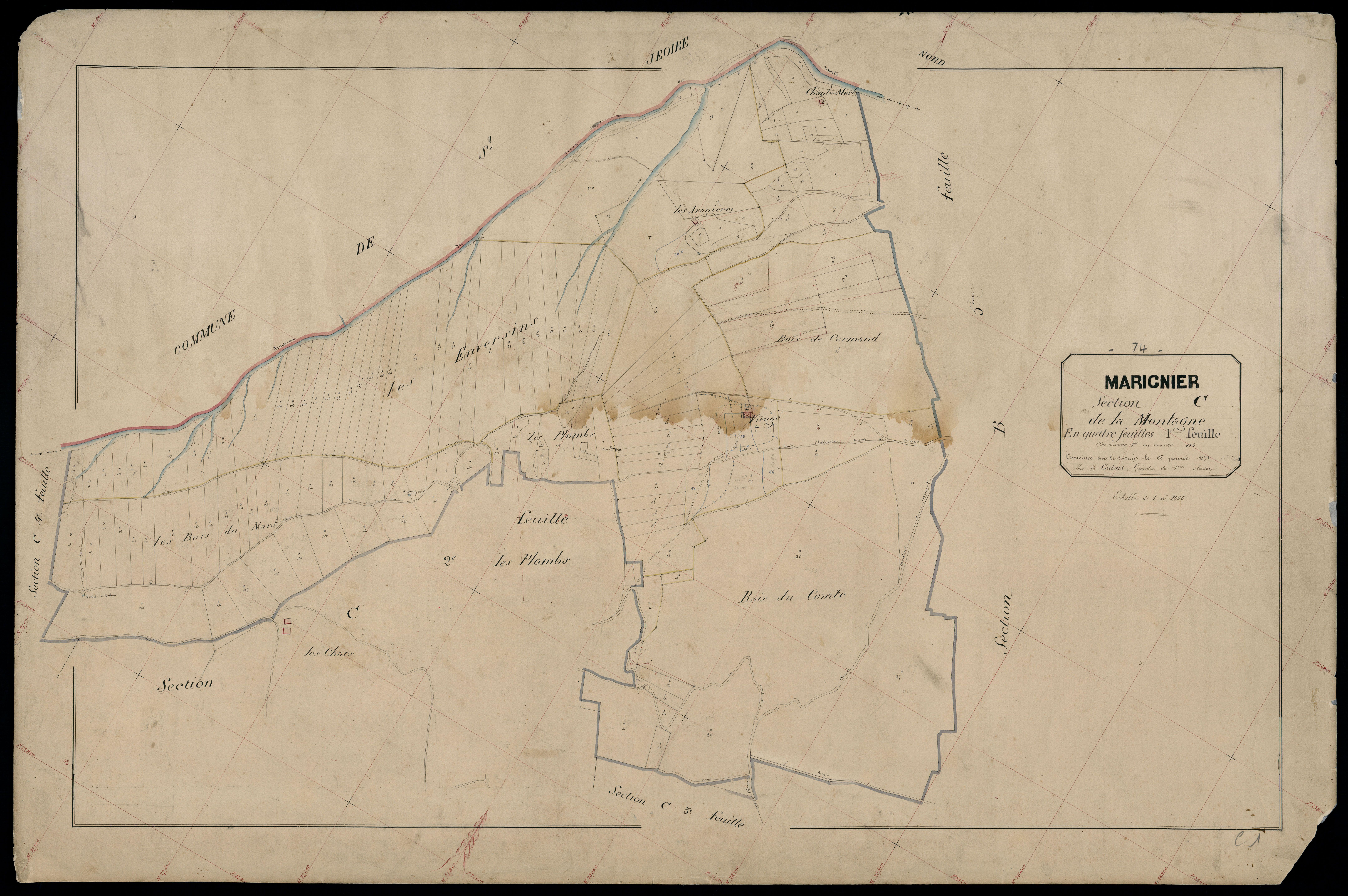 3 P 3 5667 - Feuille n° 2, parcelles n° 1 à 472 - 6 février 1871