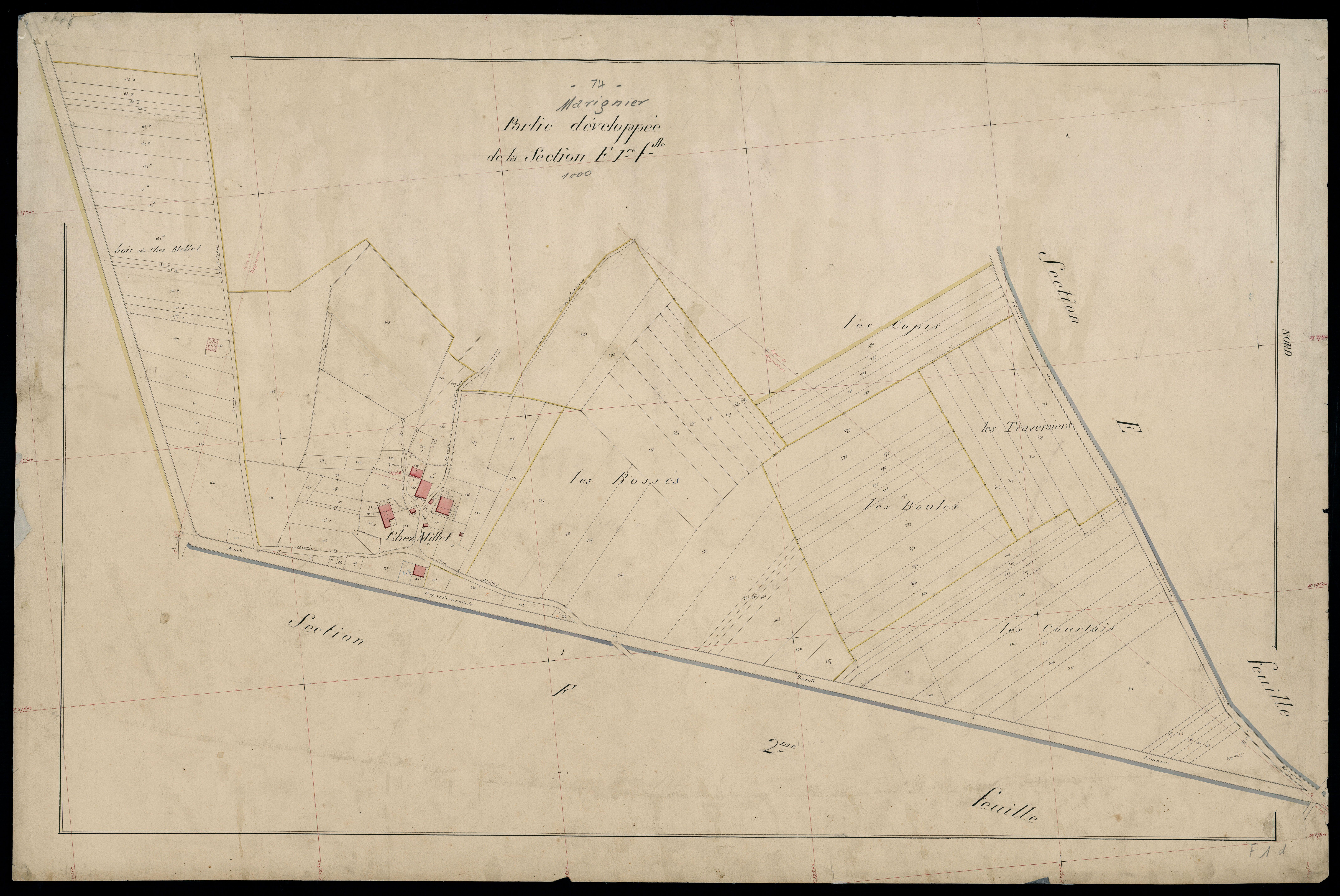 3 P 3 5681 - Feuille n° 2, parcelles n° 323 à 8 - 2 janvier 1871