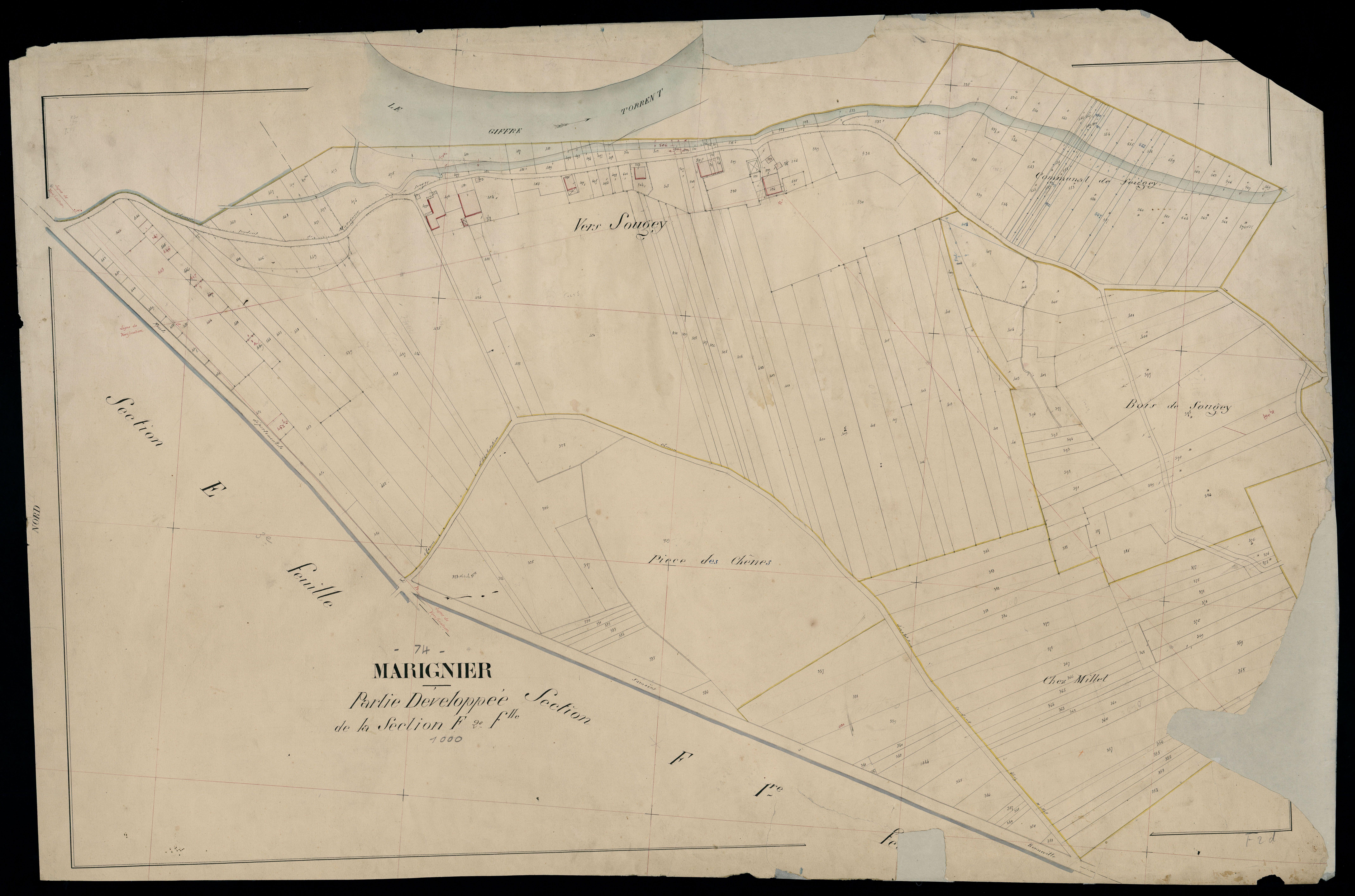 3 P 3 5683 - Feuille n° 3, parcelles n° 86 à 1402 - 2 janvier 1871