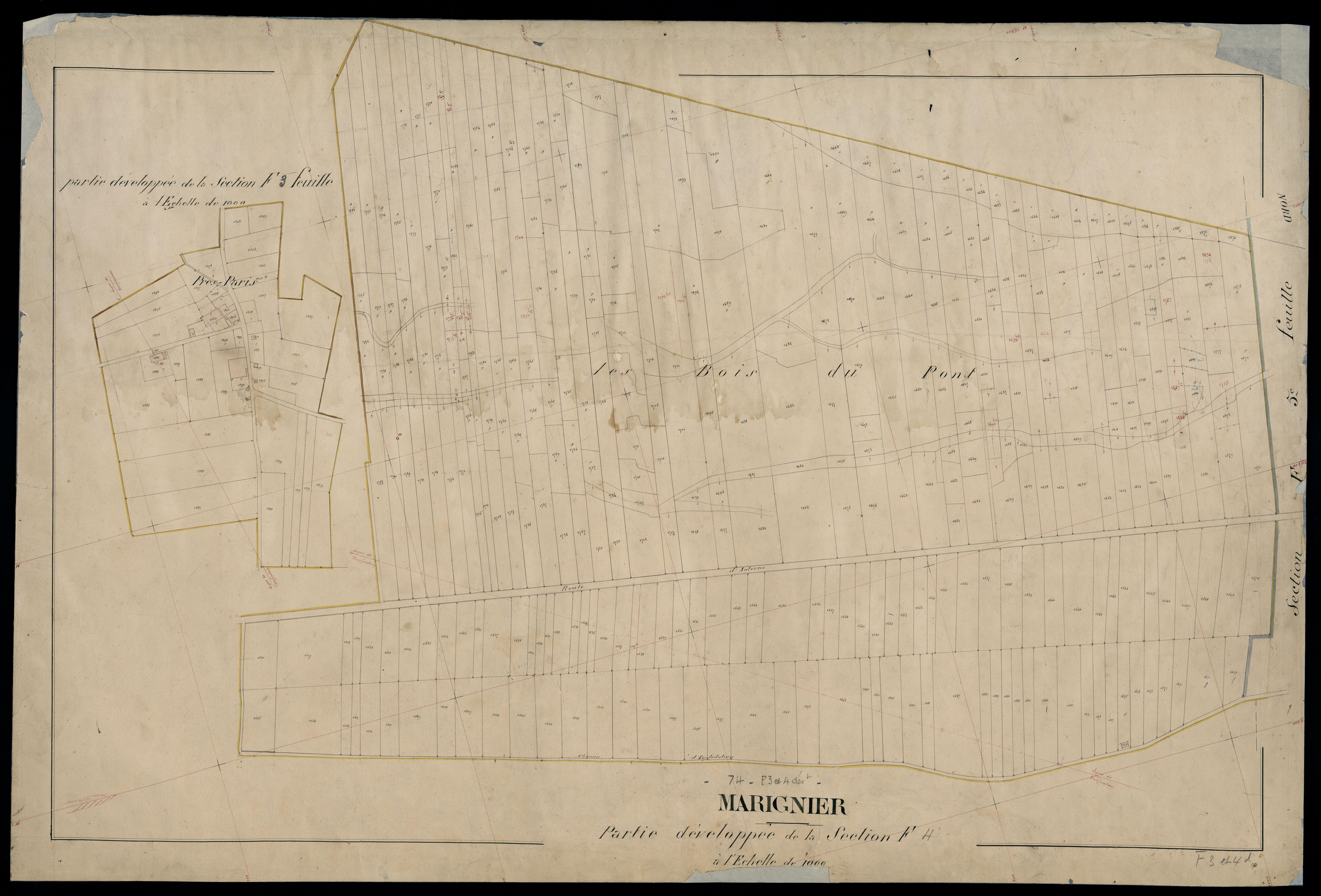 3 P 3 5687 - Feuille n° , parcelles n° 1984 à 2176 - 25 février 1871