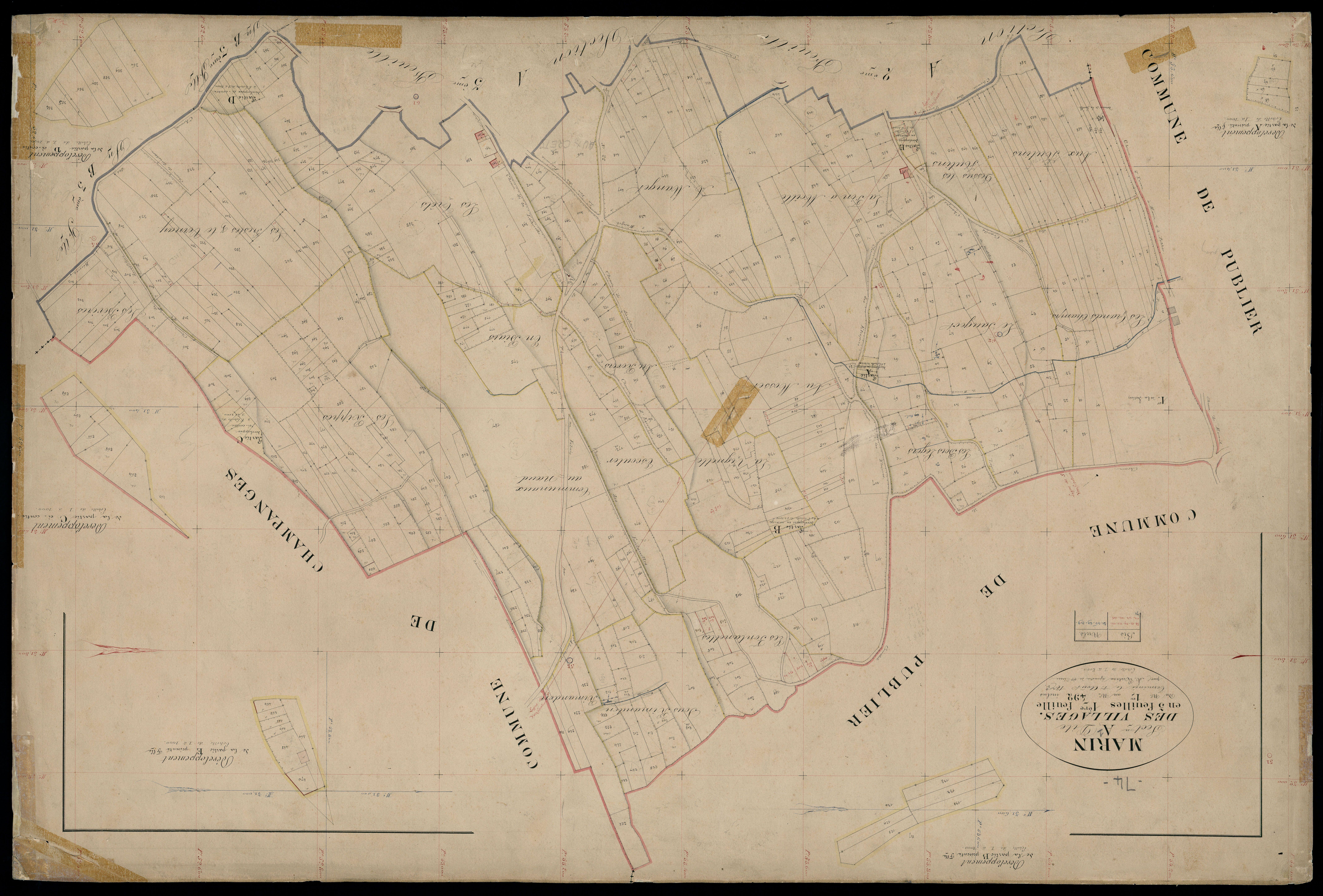 3 P 3 5704 - Feuille n° 2, parcelles n° 493 à 779 - 1er août 1872