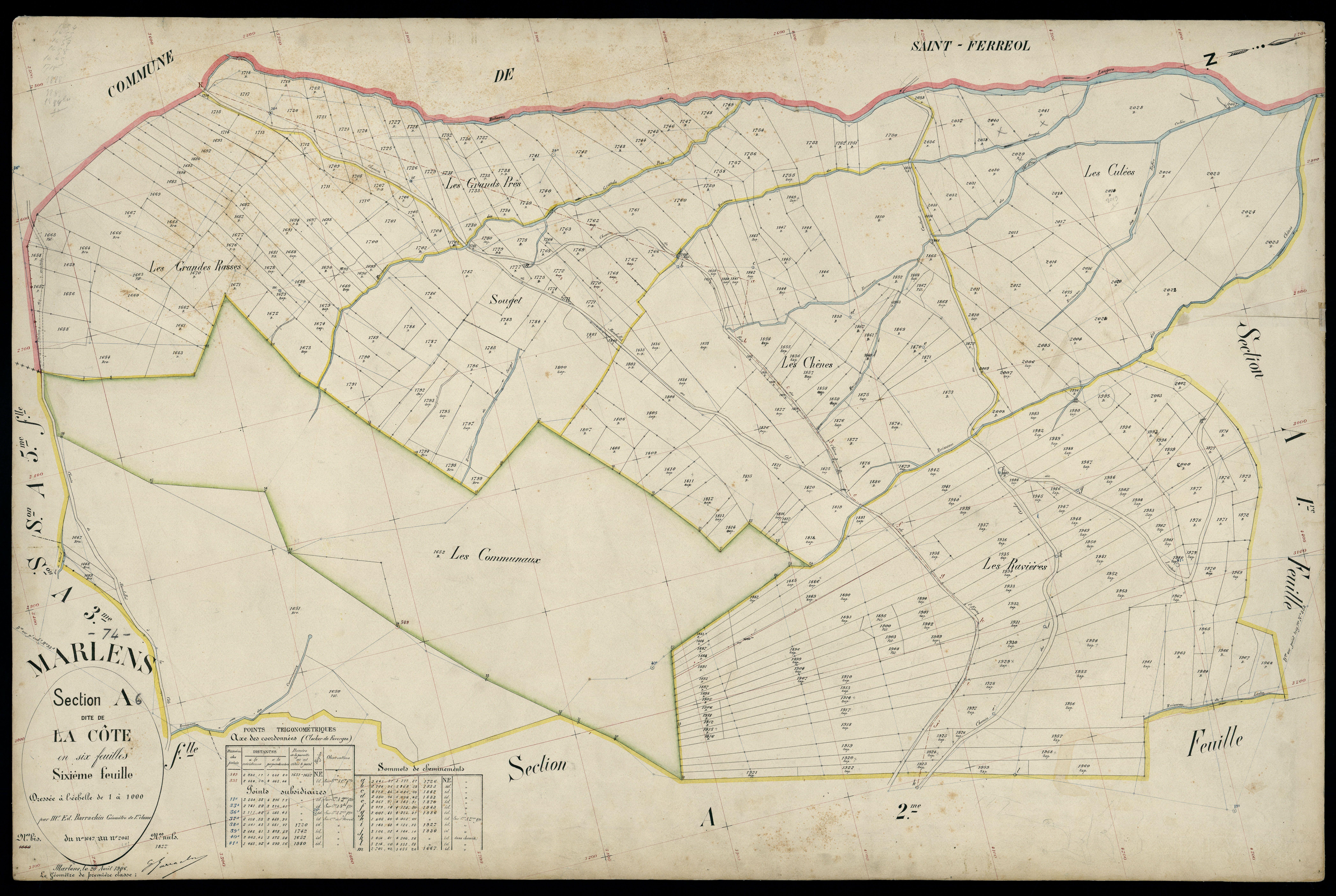 Section B : Chef-lieu - 1906