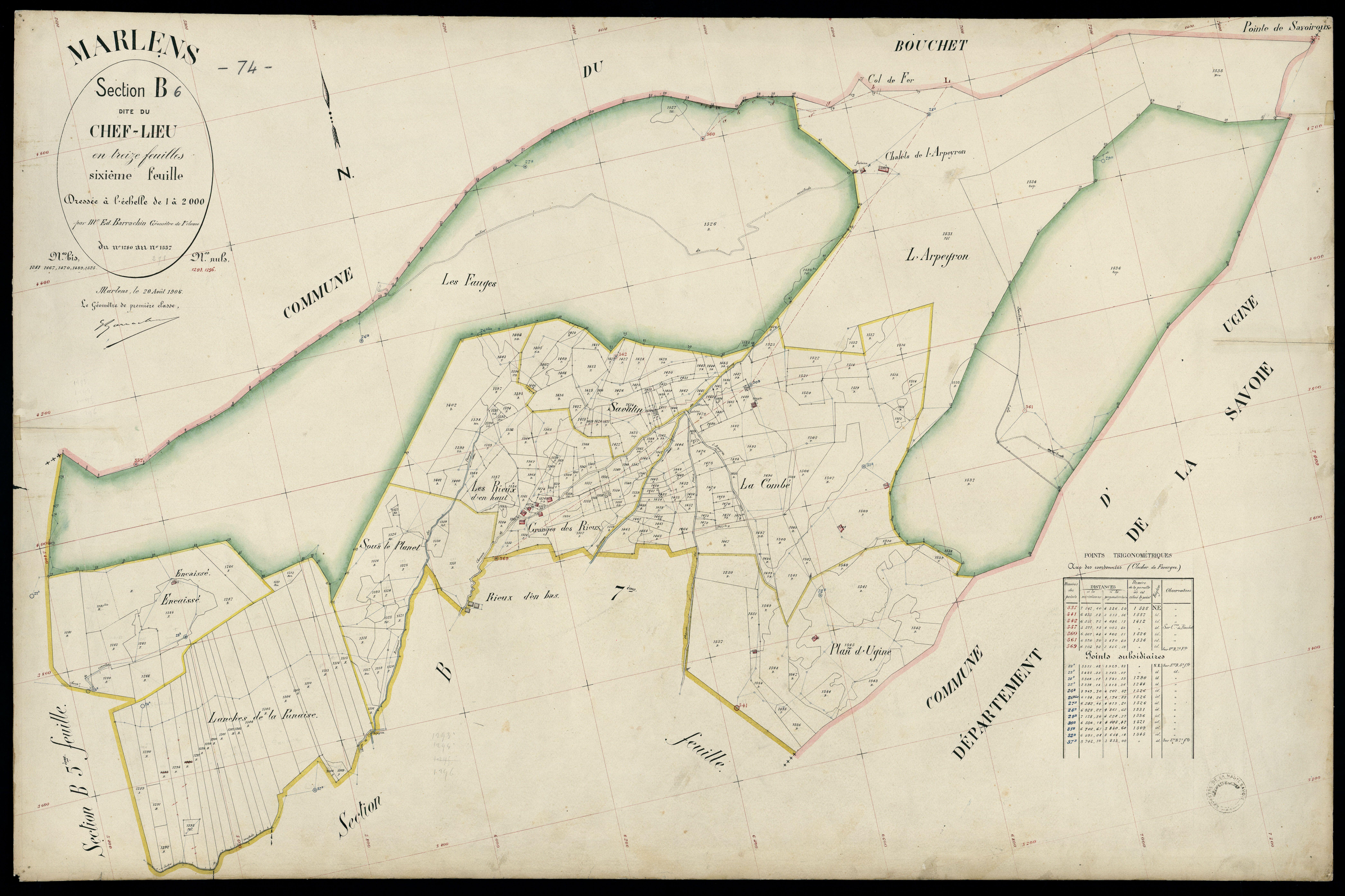 3 P 3 5723 - Feuille n° 7, parcelles n° 18 à 172 - 20 août 1906