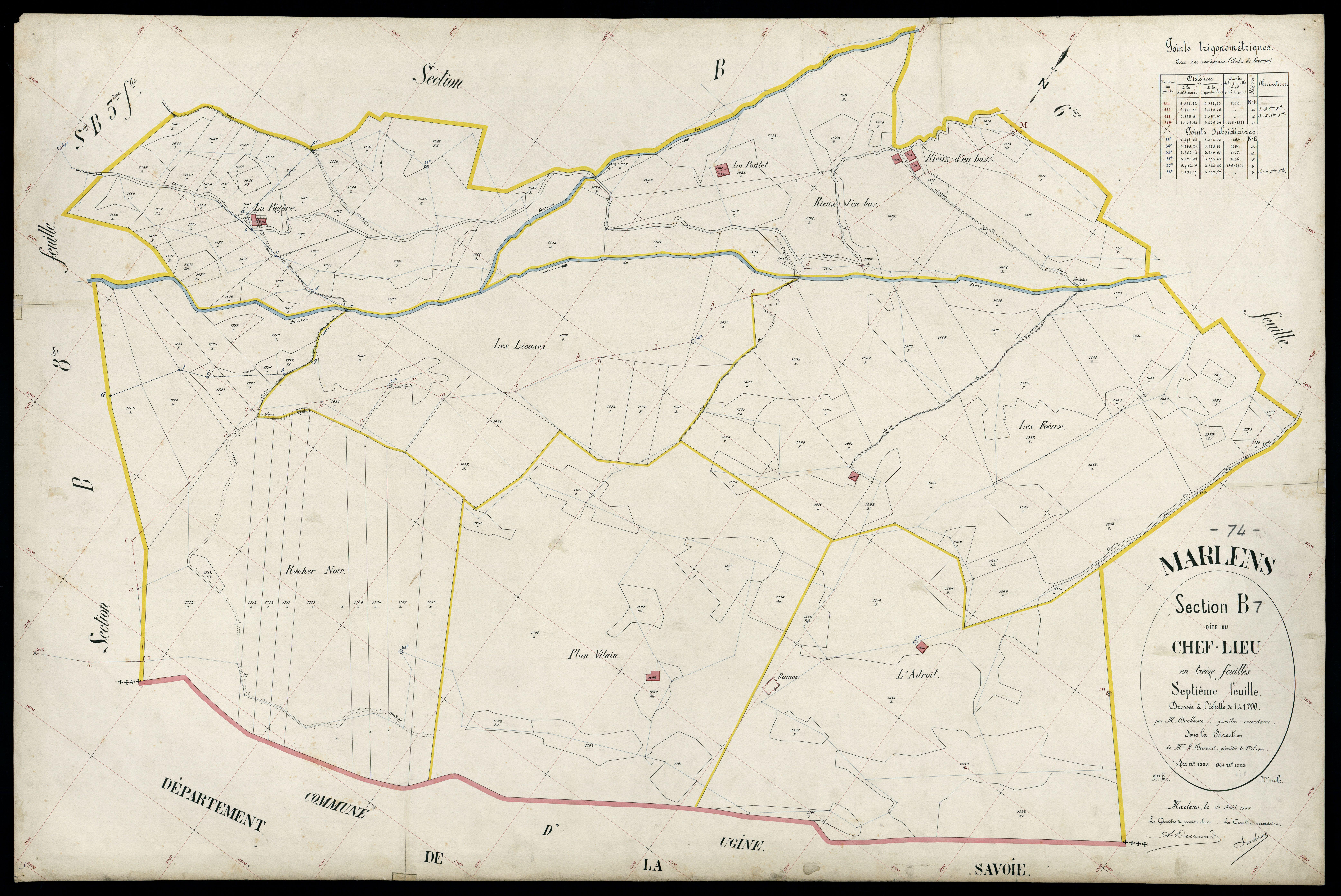 3 P 3 5724 - Feuille n° 8, parcelles n° 1726 à 1923 - 20 août 1906