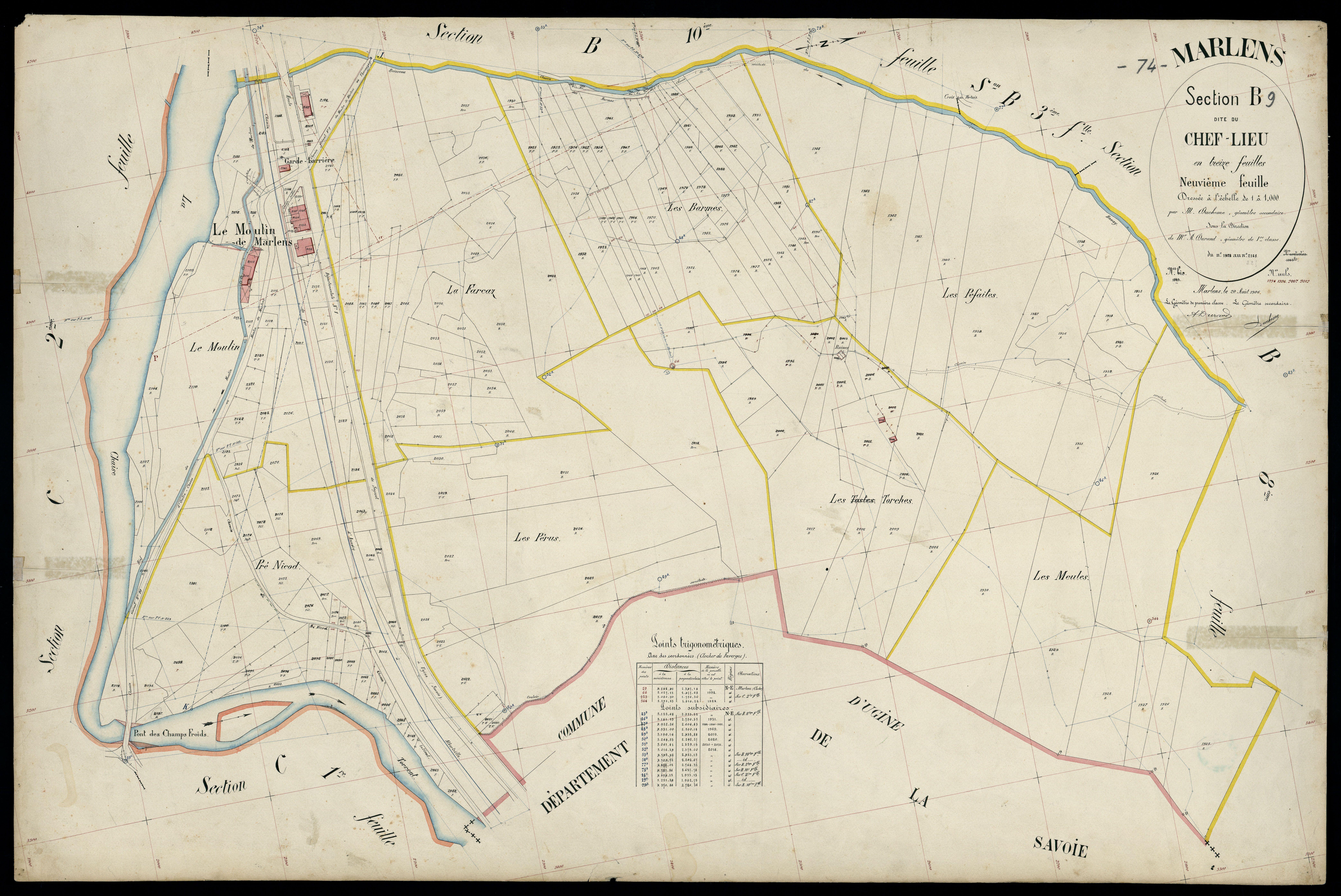 3 P 3 5726 - Feuille n° 10, parcelles n° 2140 à 2378 - 20 août 1906