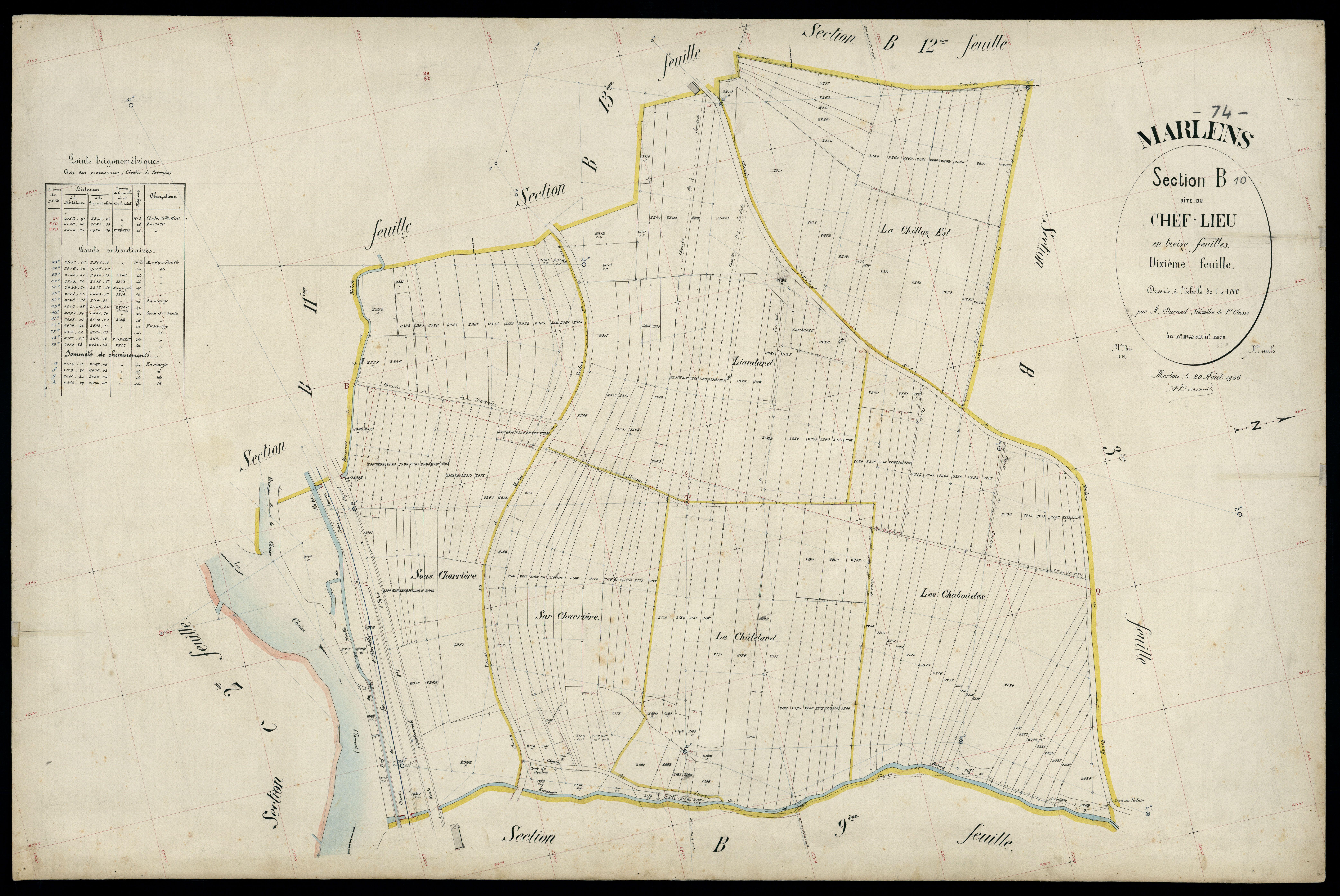 3 P 3 5727 - Feuille n° 11, parcelles n° 2379 à 2497 - 20 août 1906