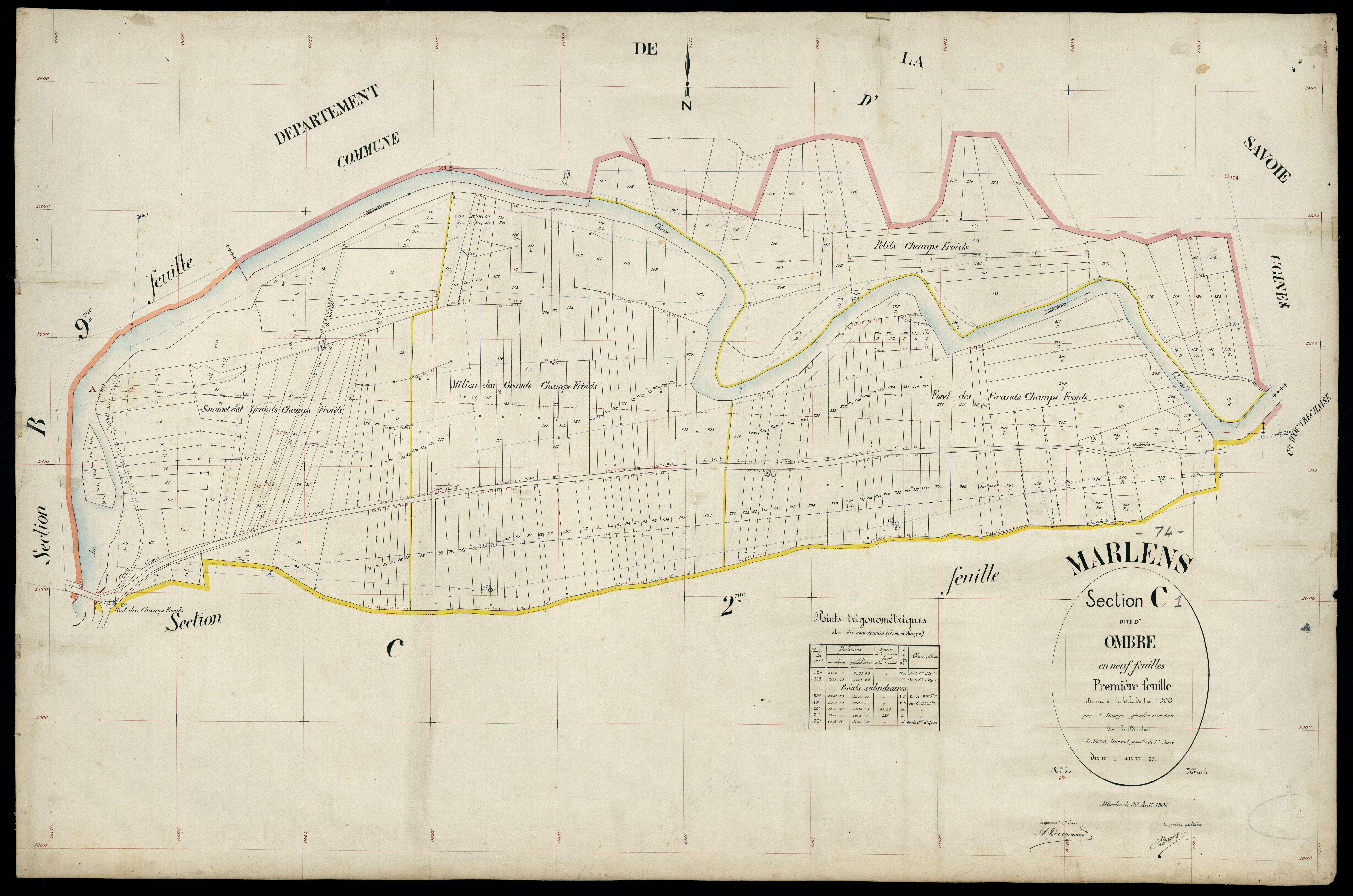 3 P 3 5731 - Feuille n° 2, parcelles n° 272 à 49 - 20 août 1906