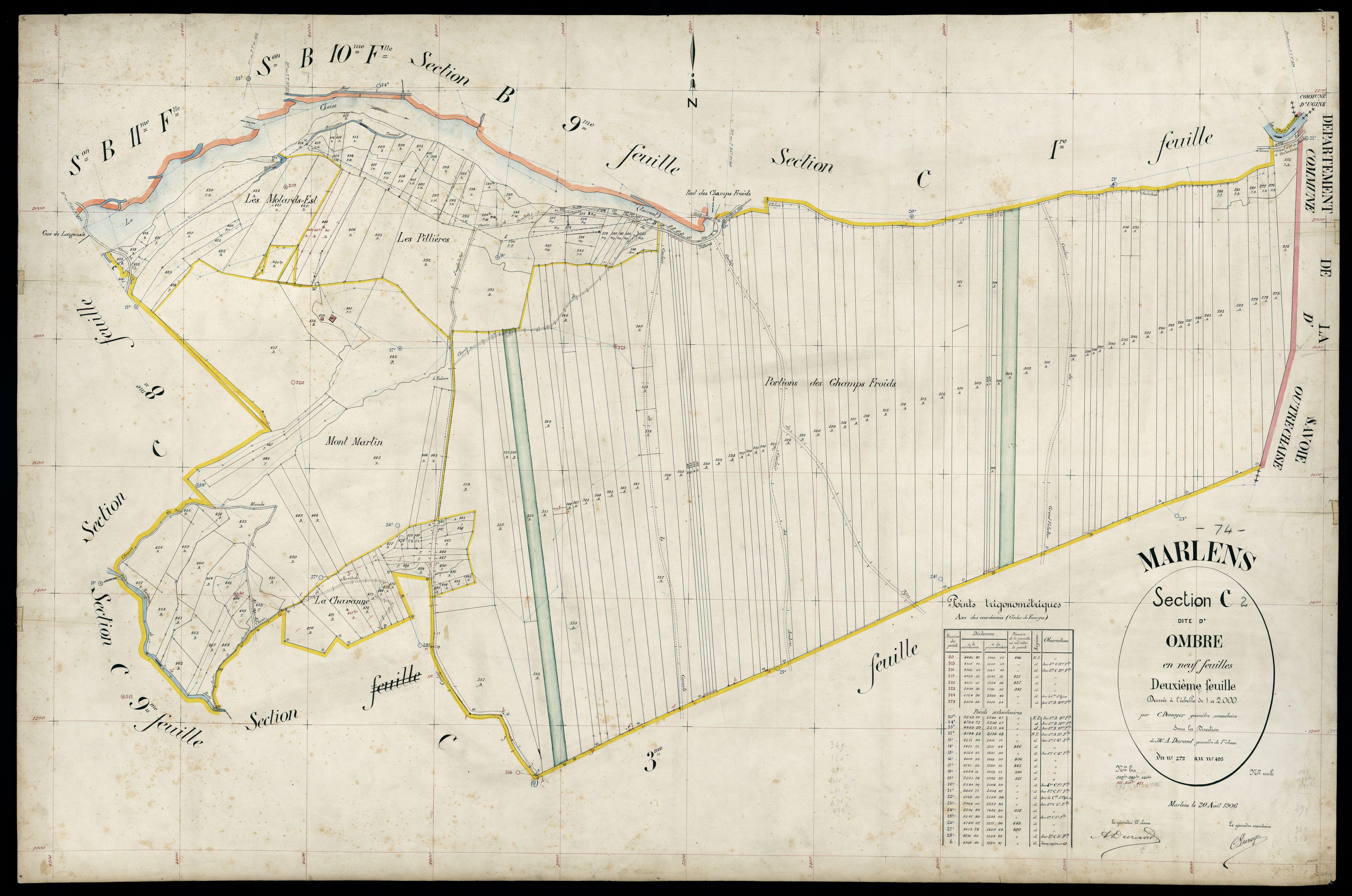3 P 3 5732 - Feuille n° 3, parcelles n° 496 à 00 - 20 août 1906