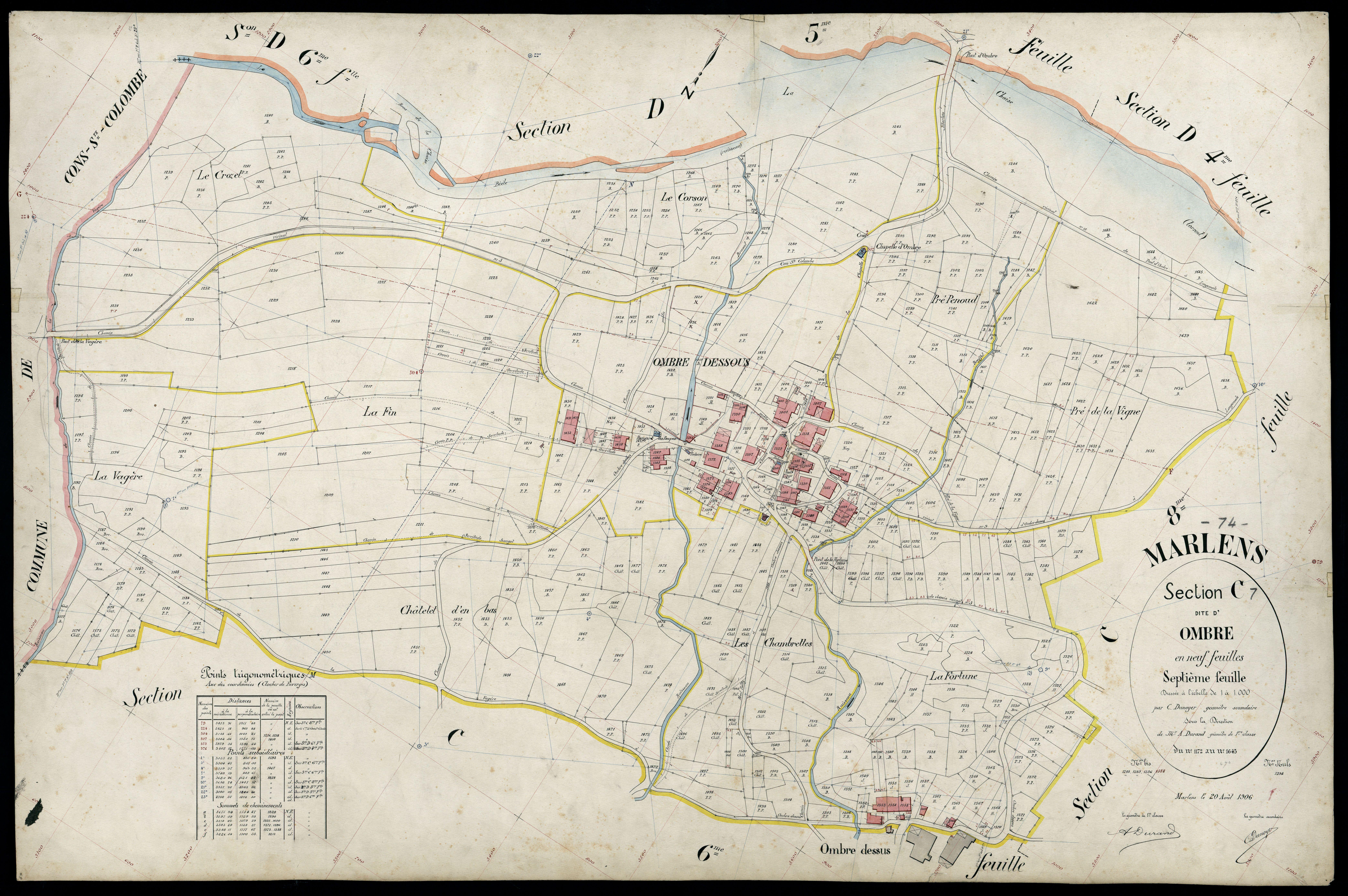 3 P 3 5737 - Feuille n° 8, parcelles n° 1646 à 1999 - 20 août 1906