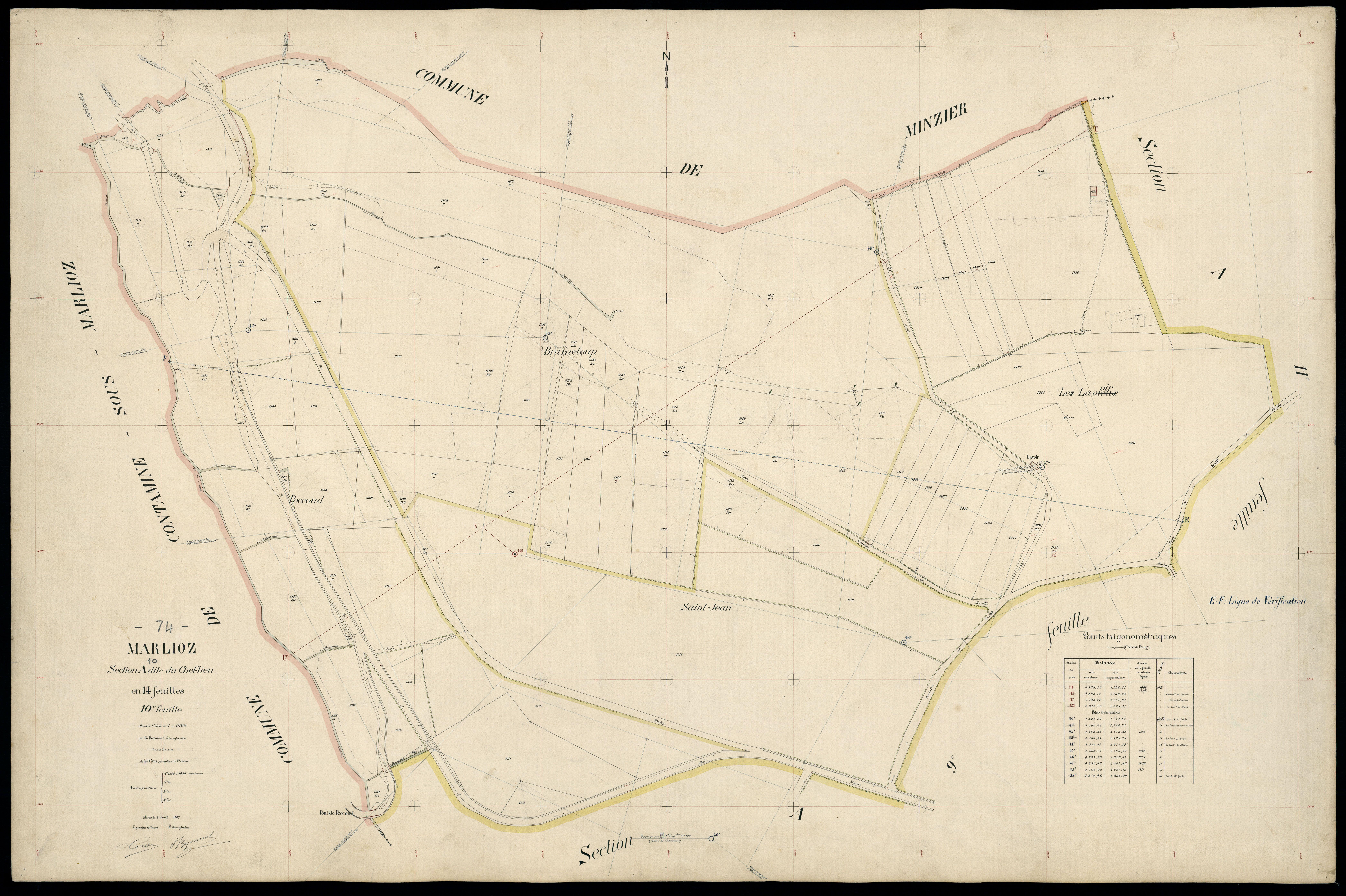 3 P 3 5756 - Feuille n° 11, parcelles n° 1439 à 137 - 8 avril 1907