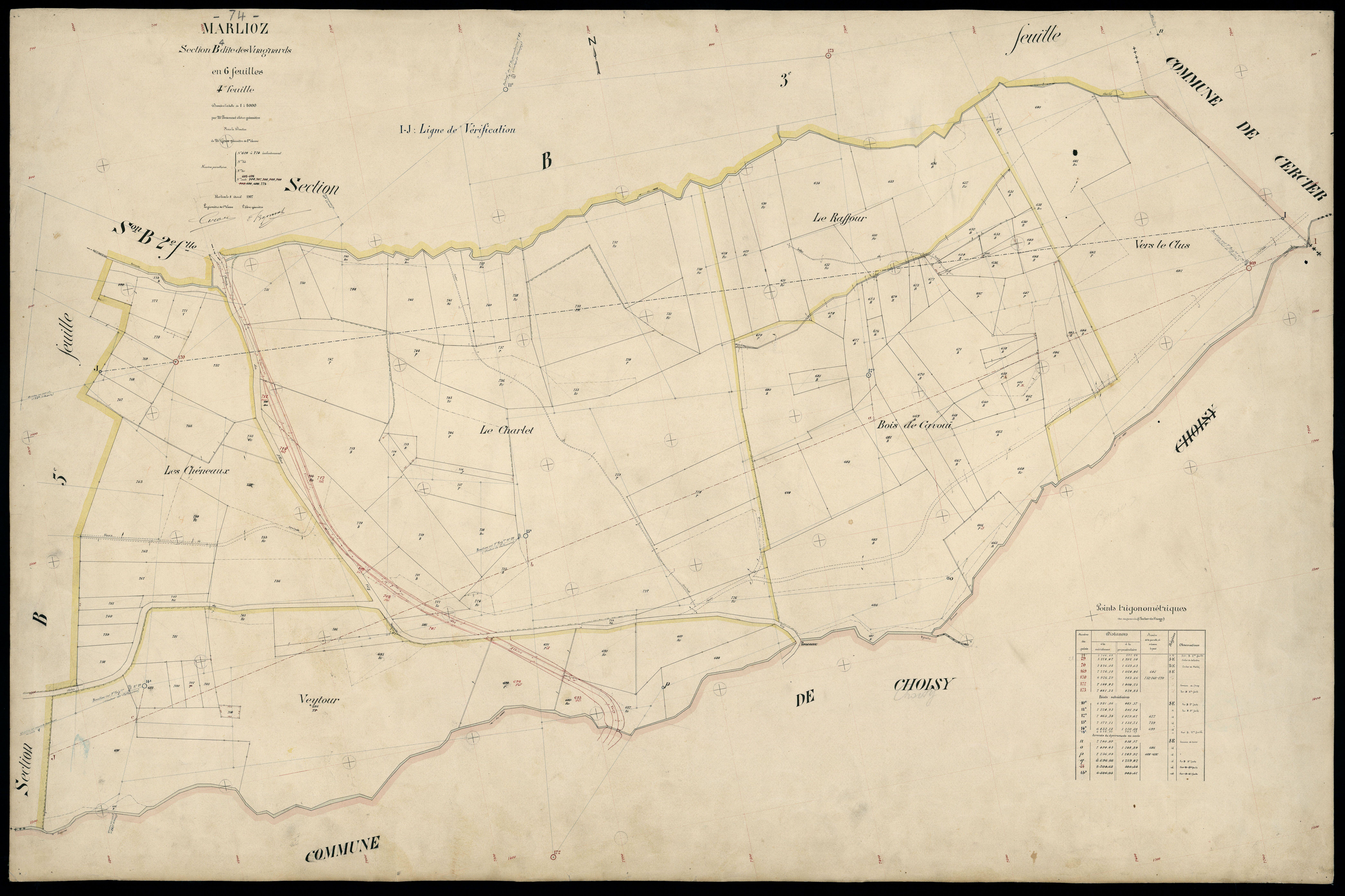 3 P 3 5764 - Feuille n° , parcelles n° 77 à 1041 - 8 avril 1907