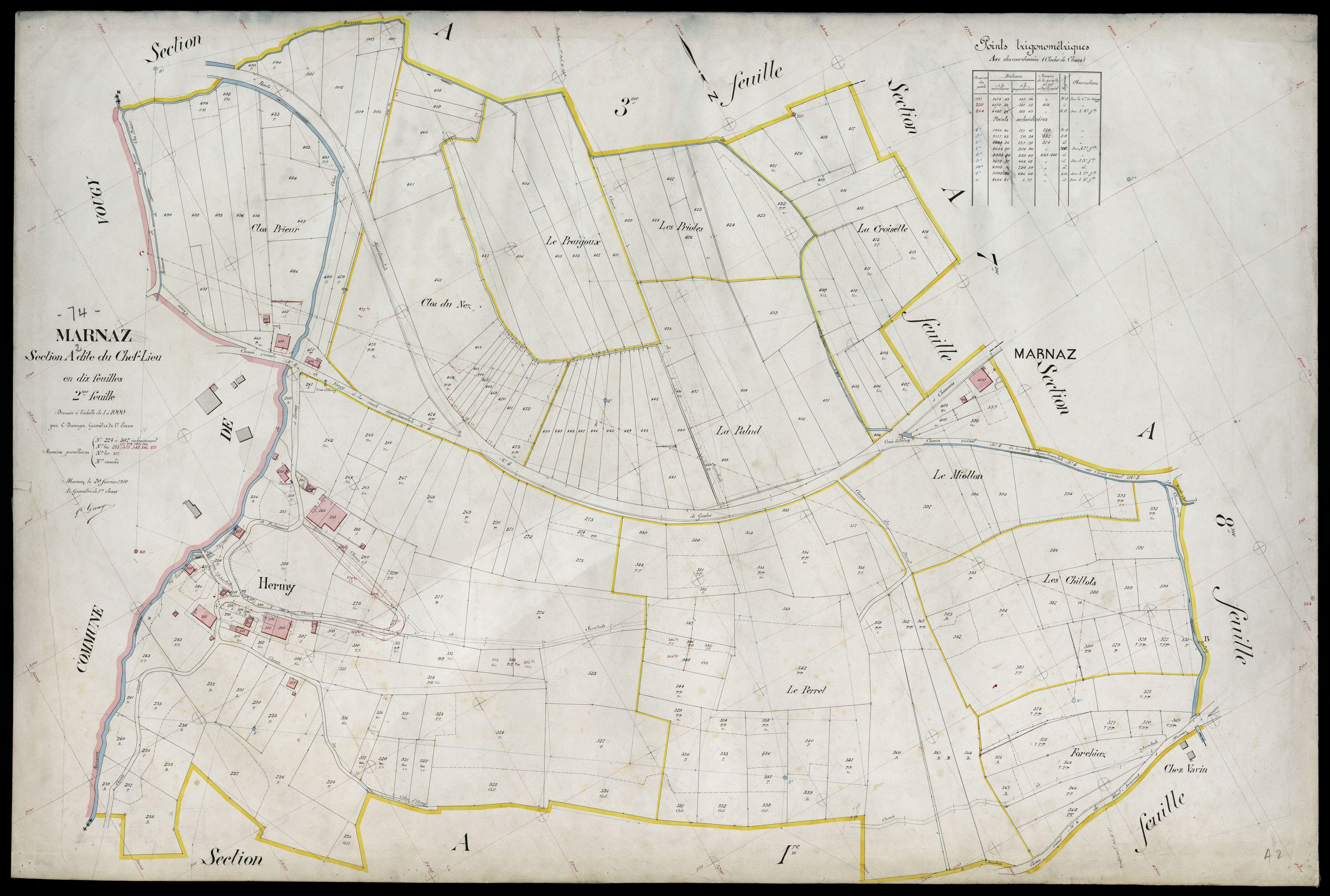 3 P 3 5770 - Feuille n° 3, parcelles n° 08 à 740 - 20 février 1910