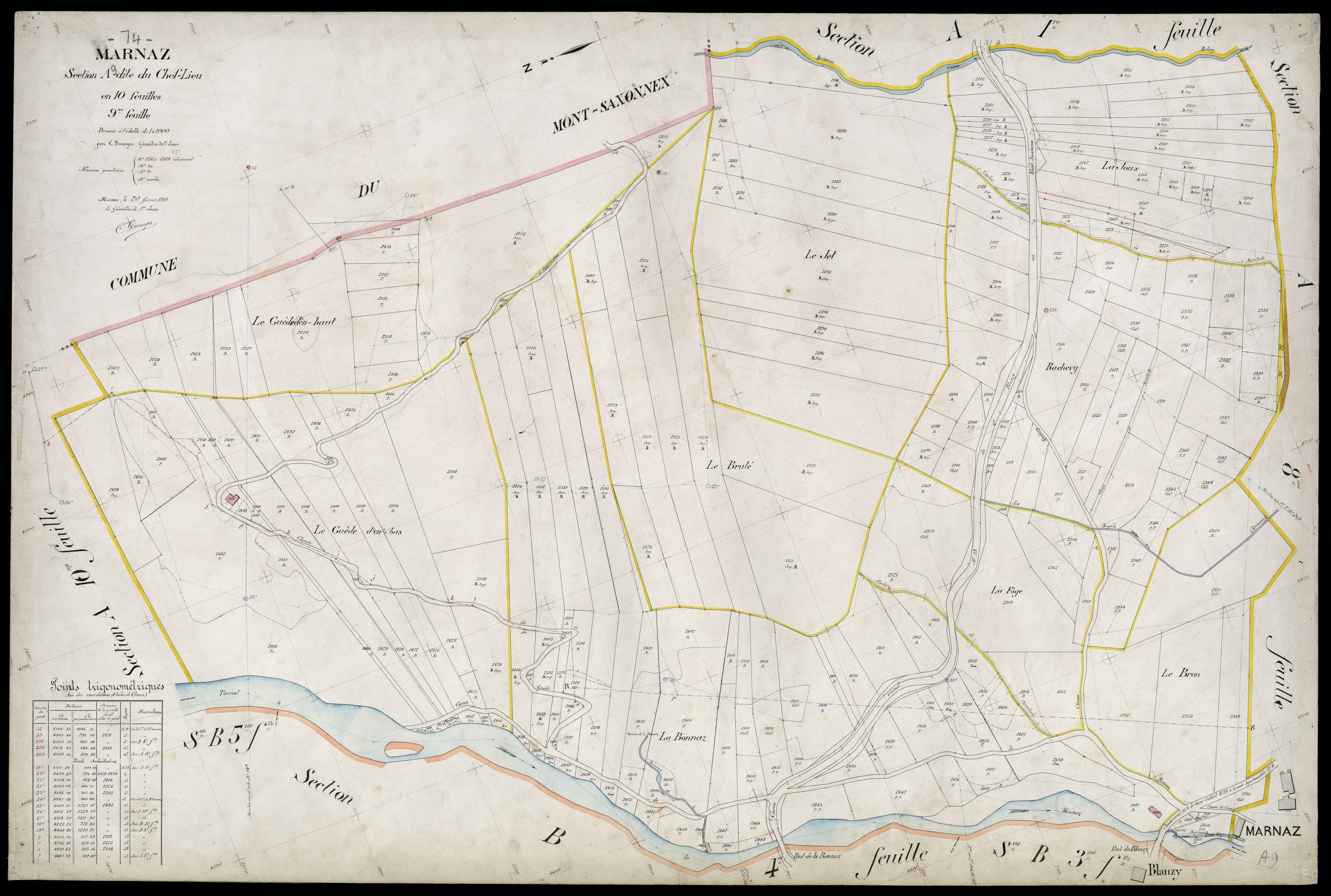 3 P 3 5777 - Feuille n° 10, parcelles n° 226 à 2622 - 20 février 1910