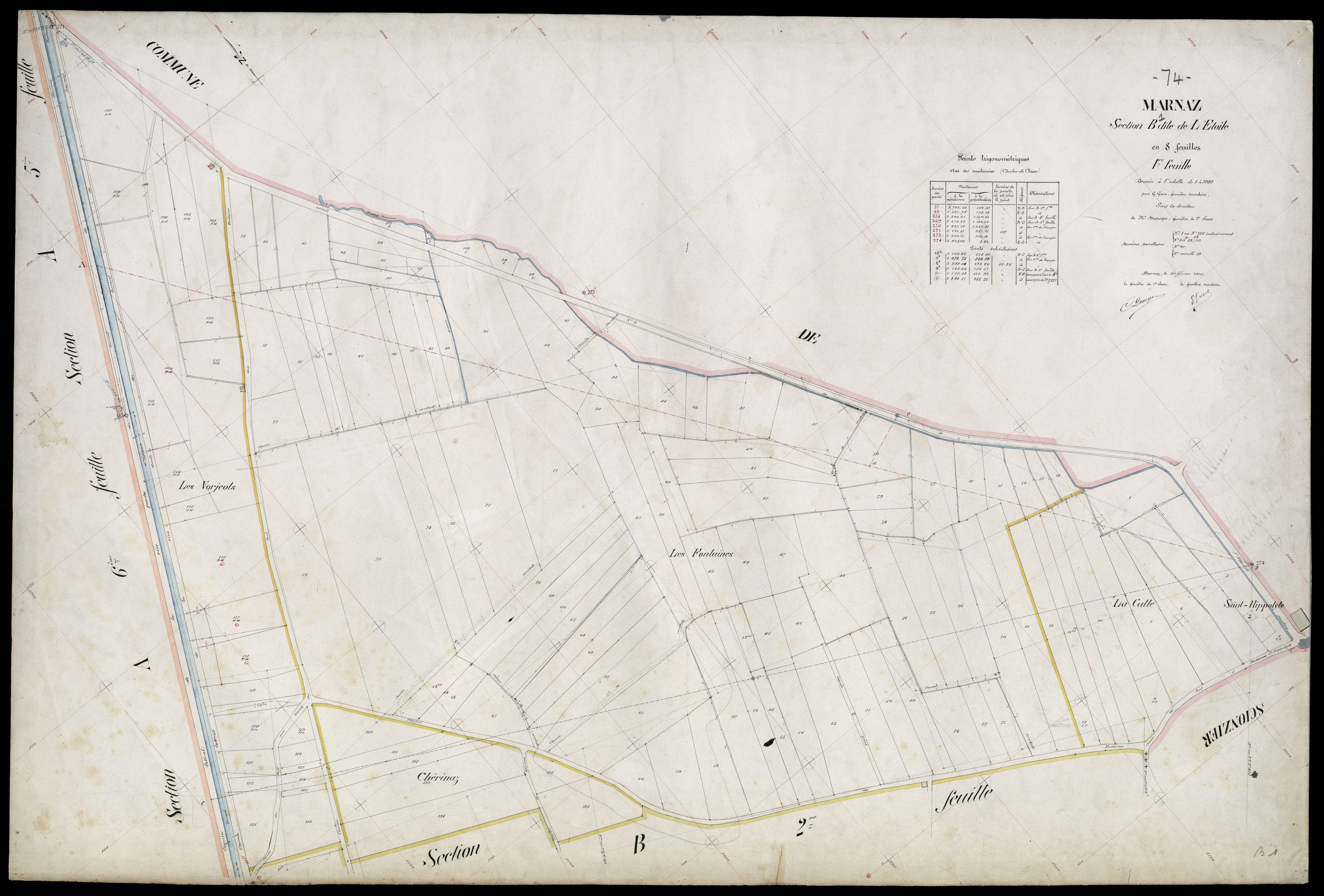 3 P 3 5779 - Feuille n° 2, parcelles n° 137 à 496 - 20 février 1910