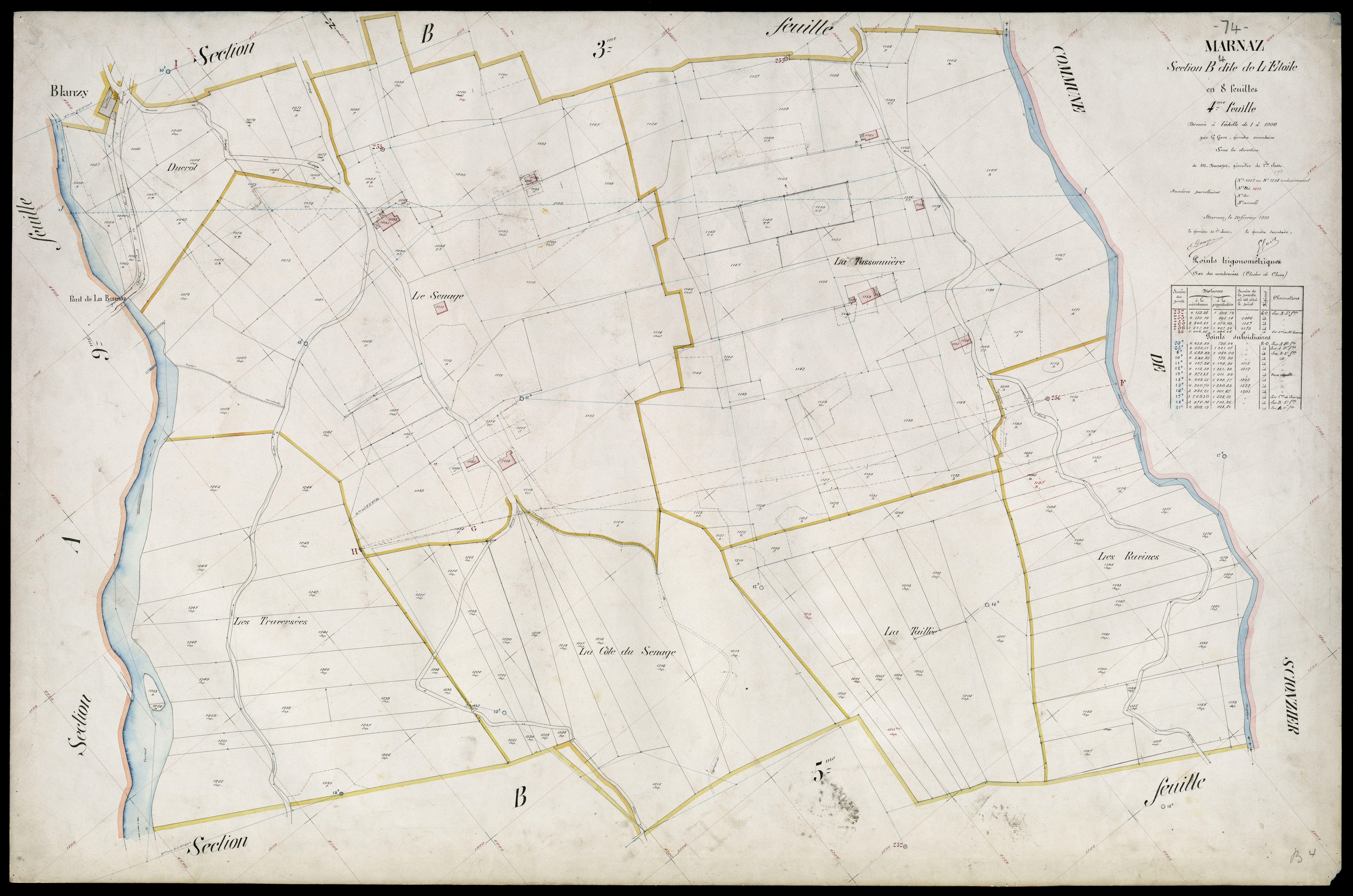 3 P 3 5782 - Feuille n° , parcelles n° 12 à 142 - 20 février 1910