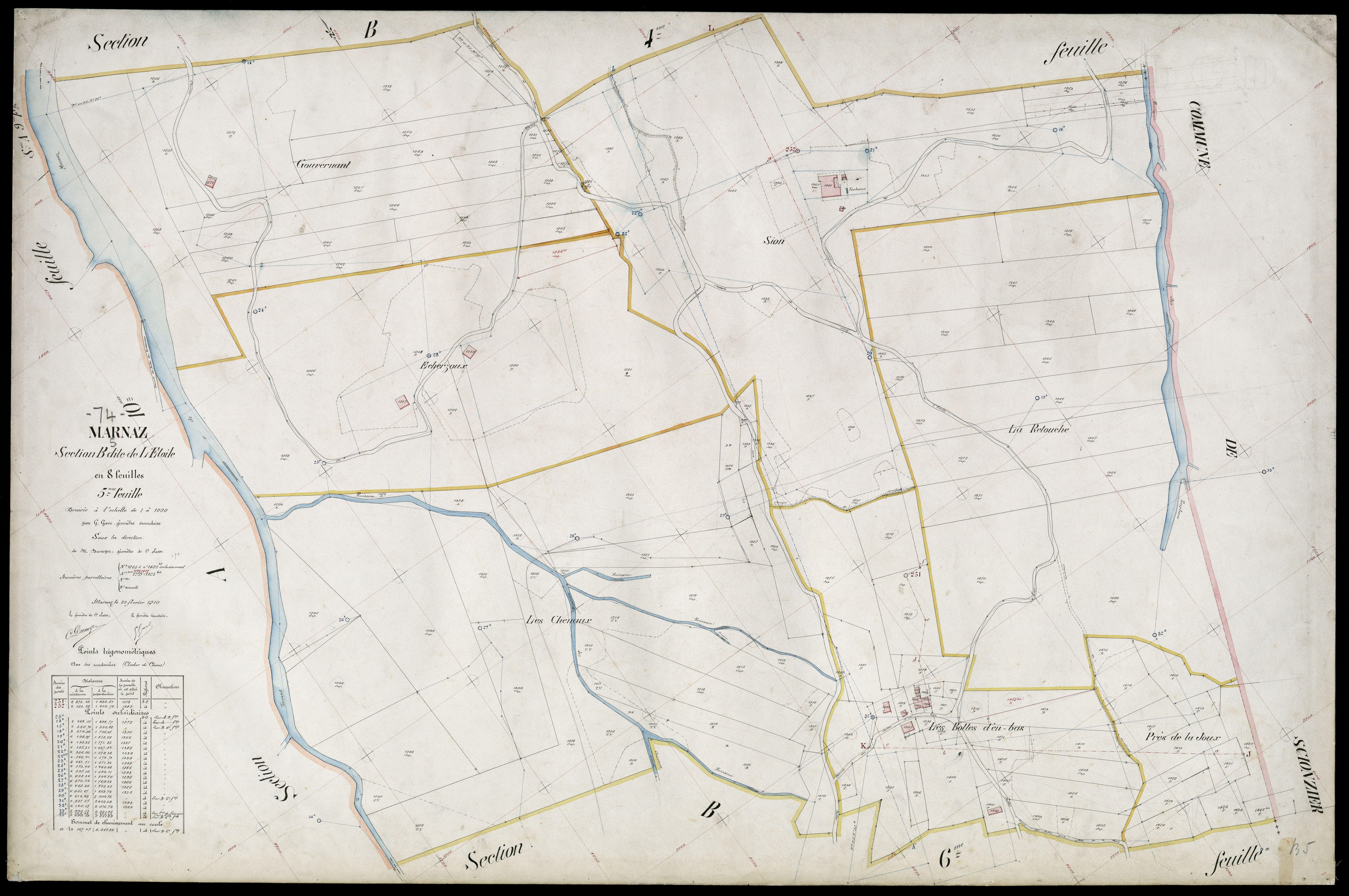 3 P 3 5783 - Feuille n° 6, parcelles n° 1426 à 14 - 20 février 1910