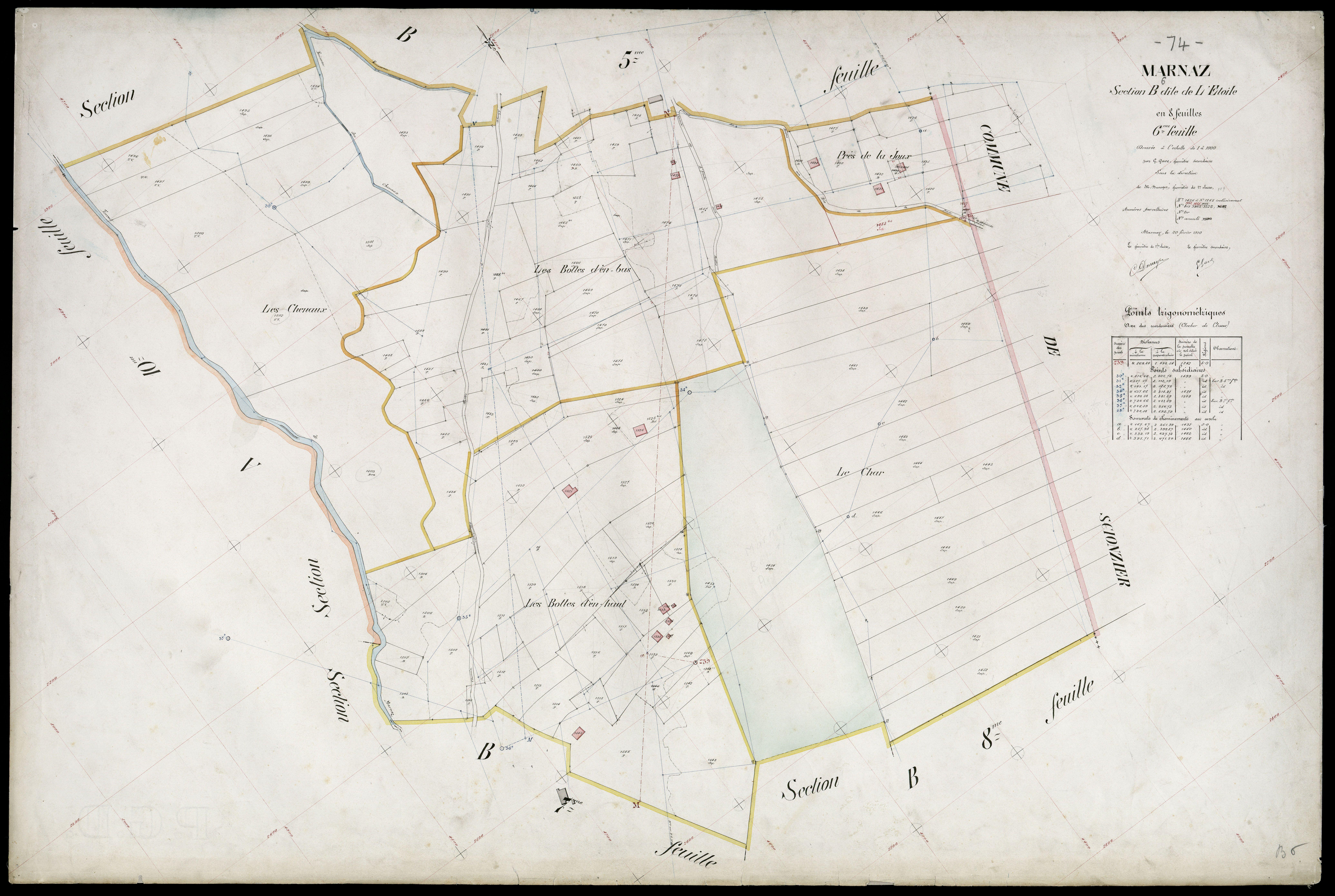 3 P 3 5784 - Feuille n° 7, parcelles n° 146 à 1748 - 20 février 1910