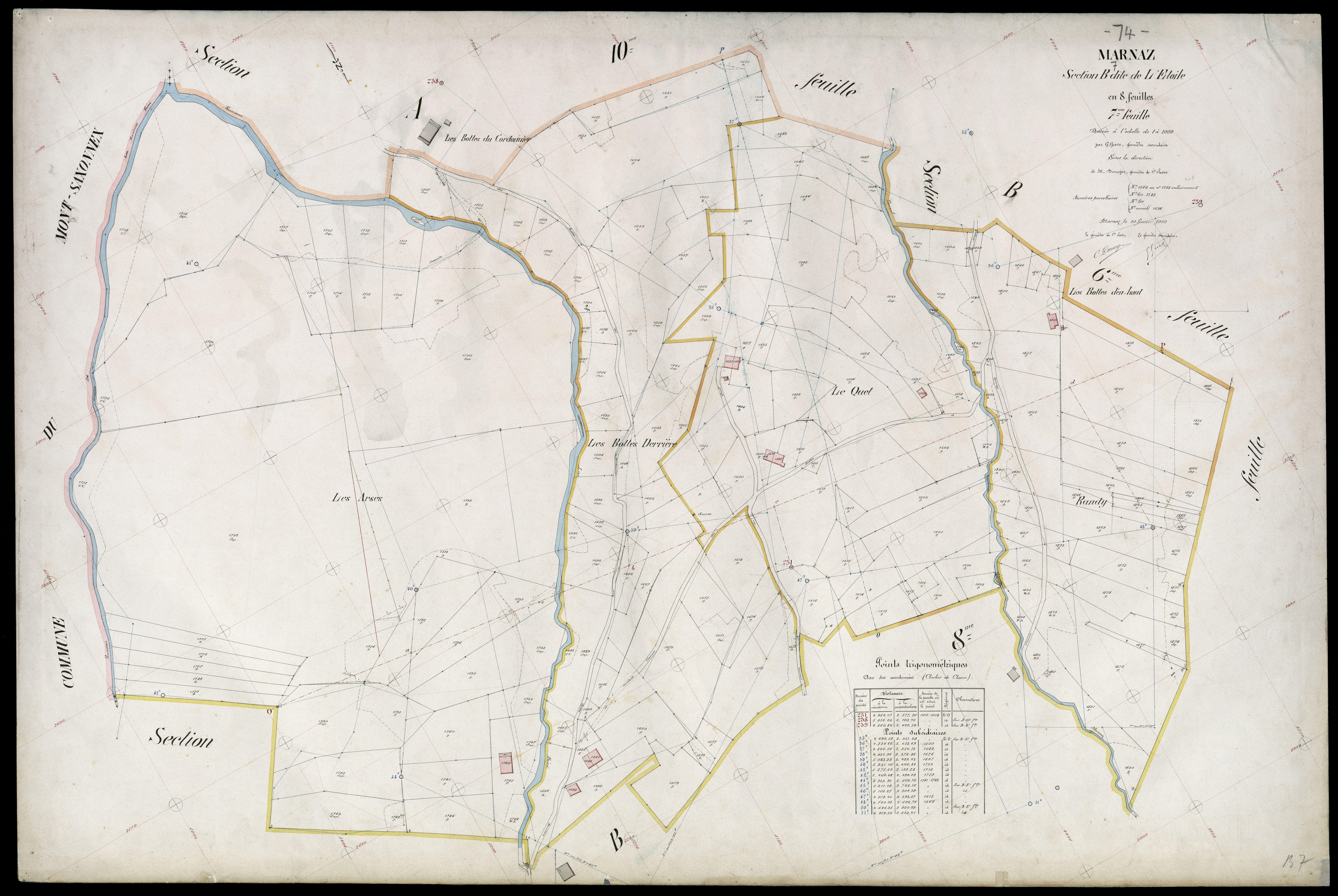 3 P 3 5785 - Feuille n° 8, parcelles n° 1749 à 1843 - 20 février 1910