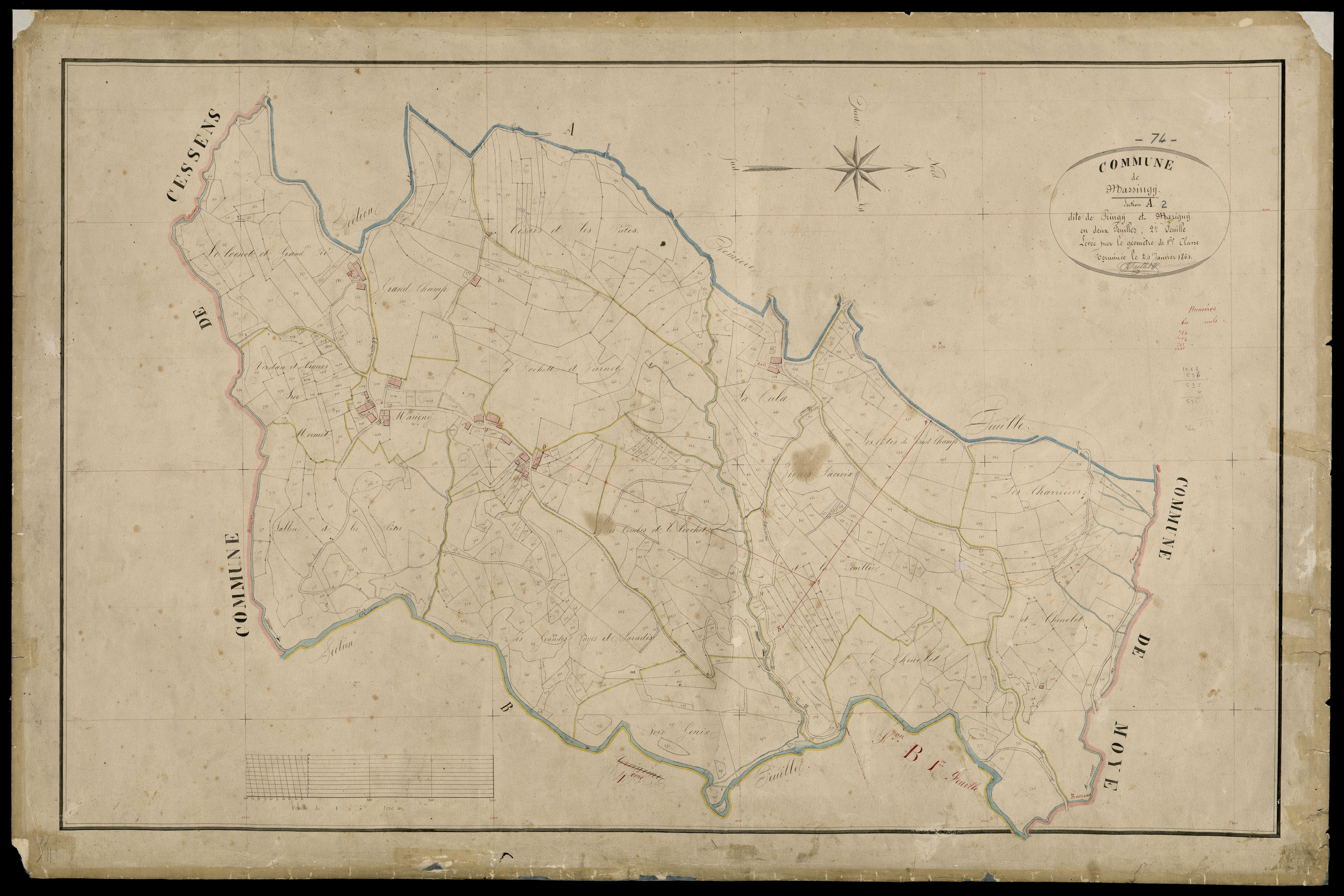 Section B : Massingy et Ligny - 1864