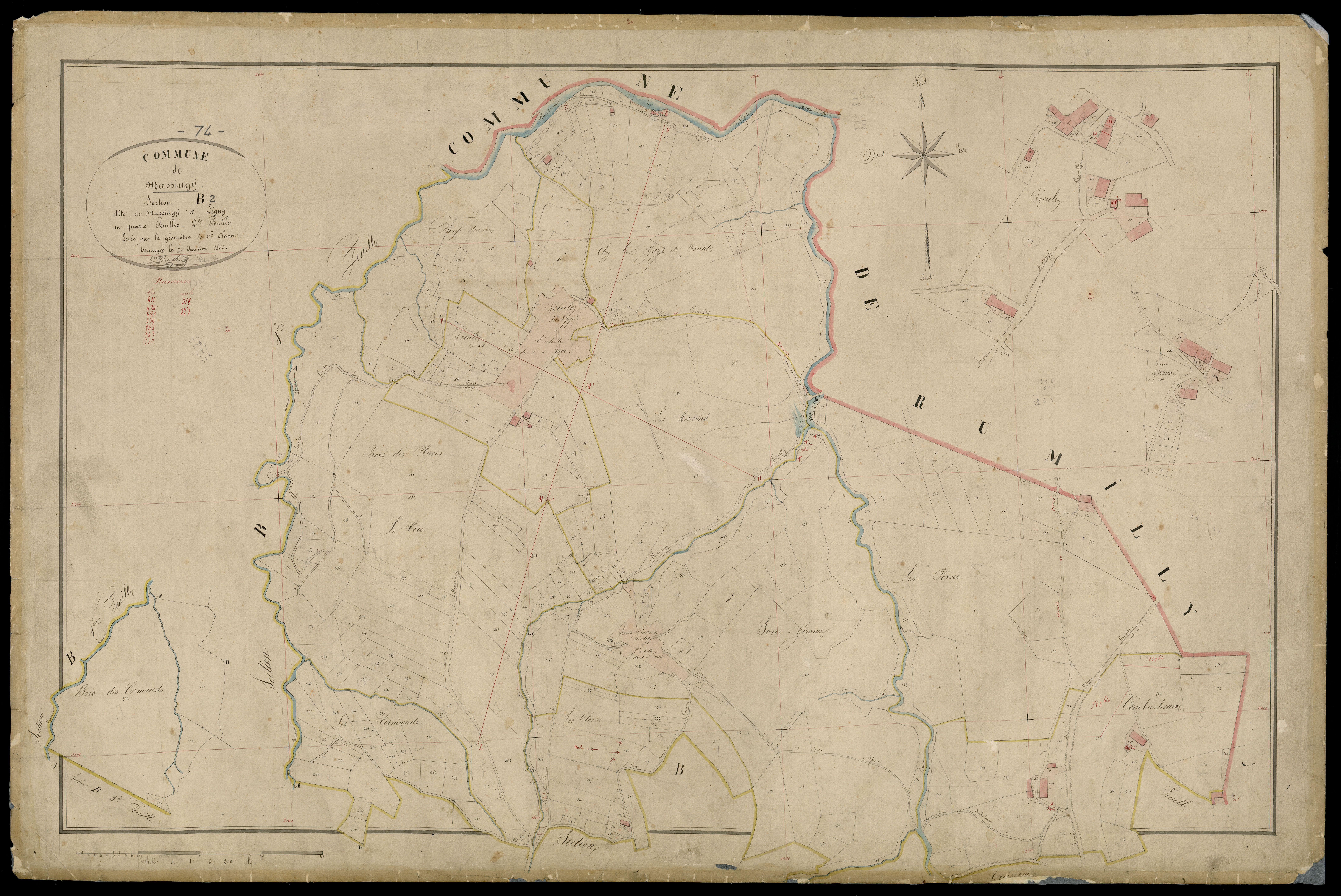 3 P 3 5803 - Feuille n° 3, parcelles n° à 813 - 24 janvier 1864
