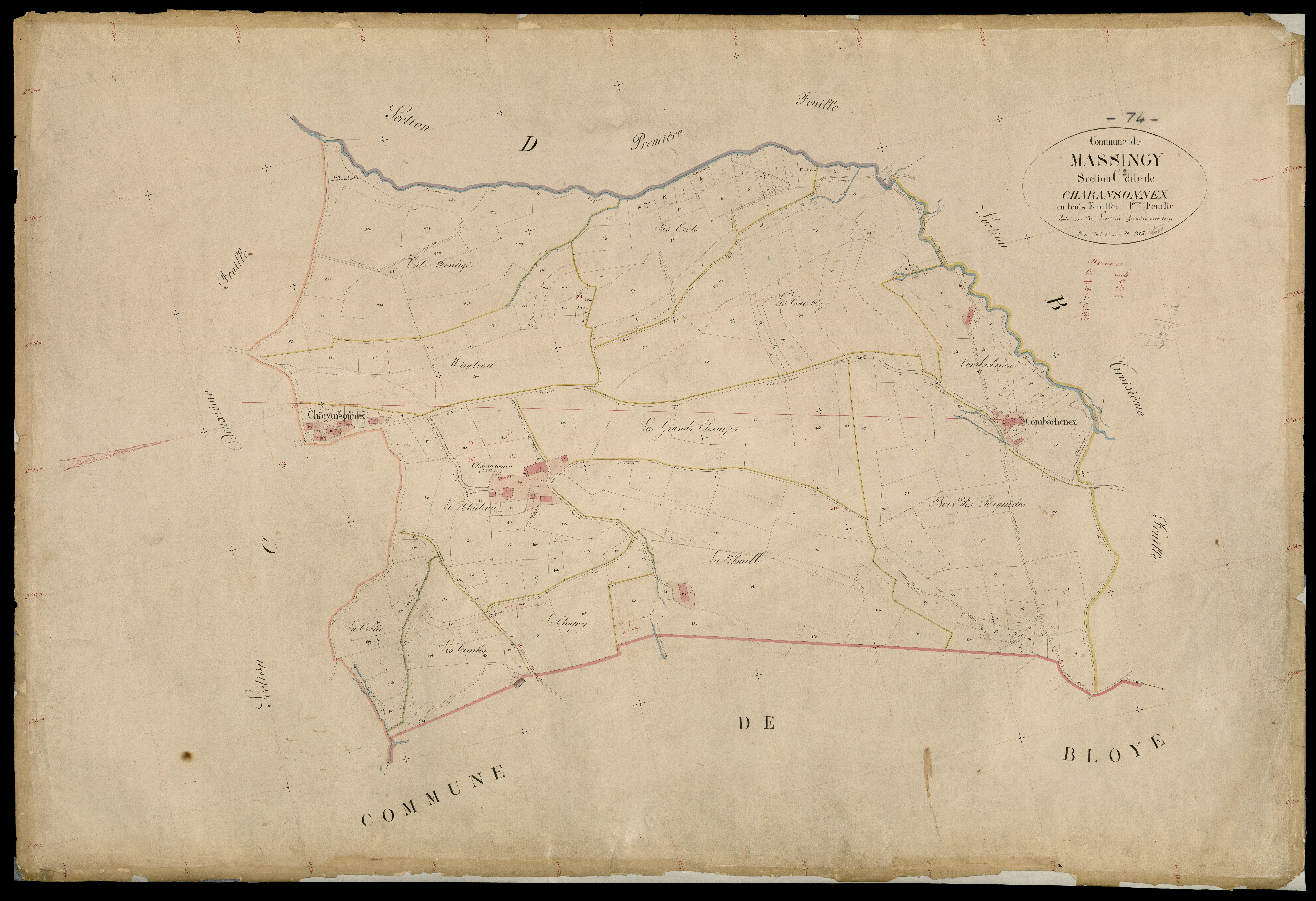 3 P 3 5806 - Feuille n° 2, parcelles n° 23 à 619 -