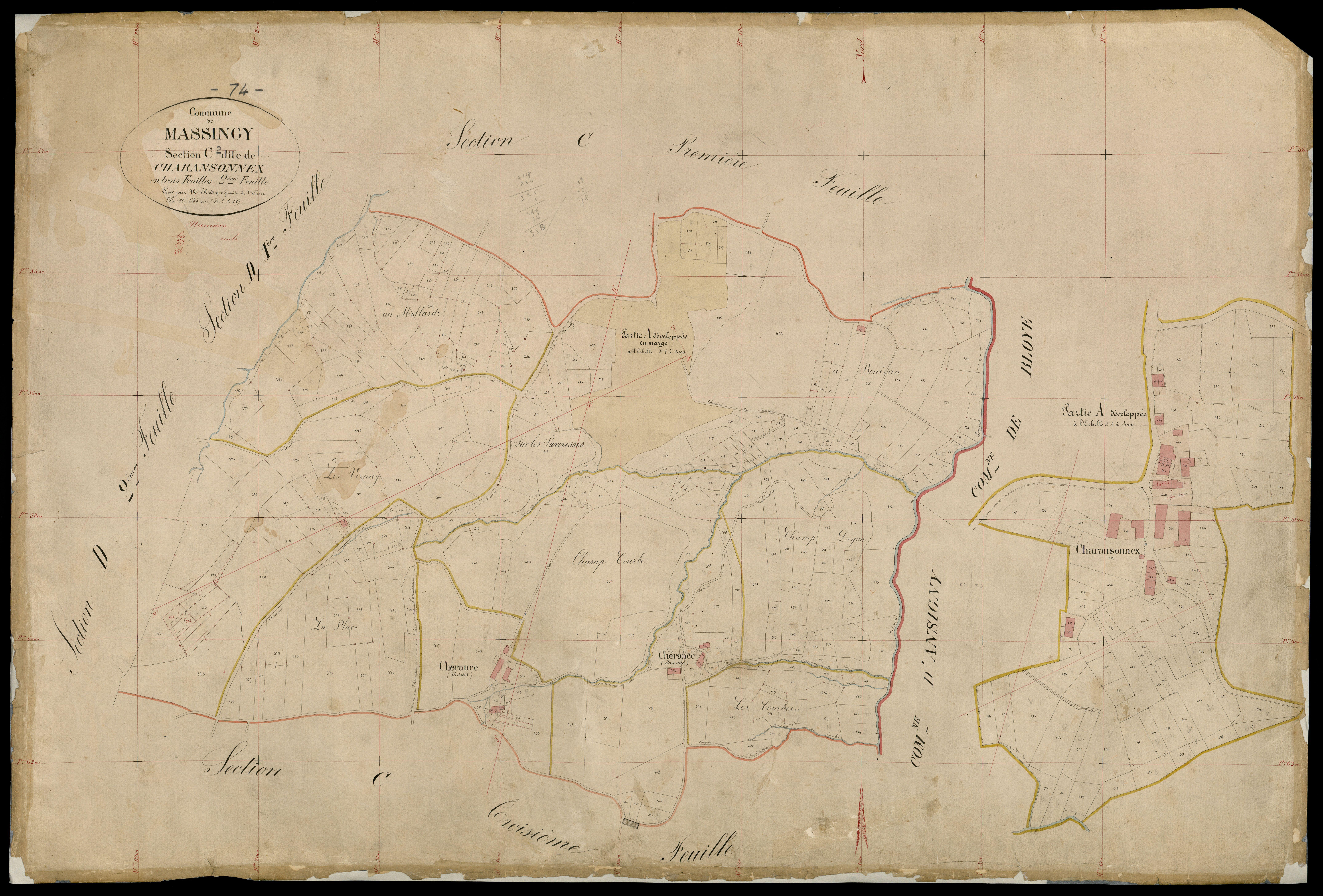 3 P 3 5807 - Feuille n° 3, parcelles n° 620 à 827 -