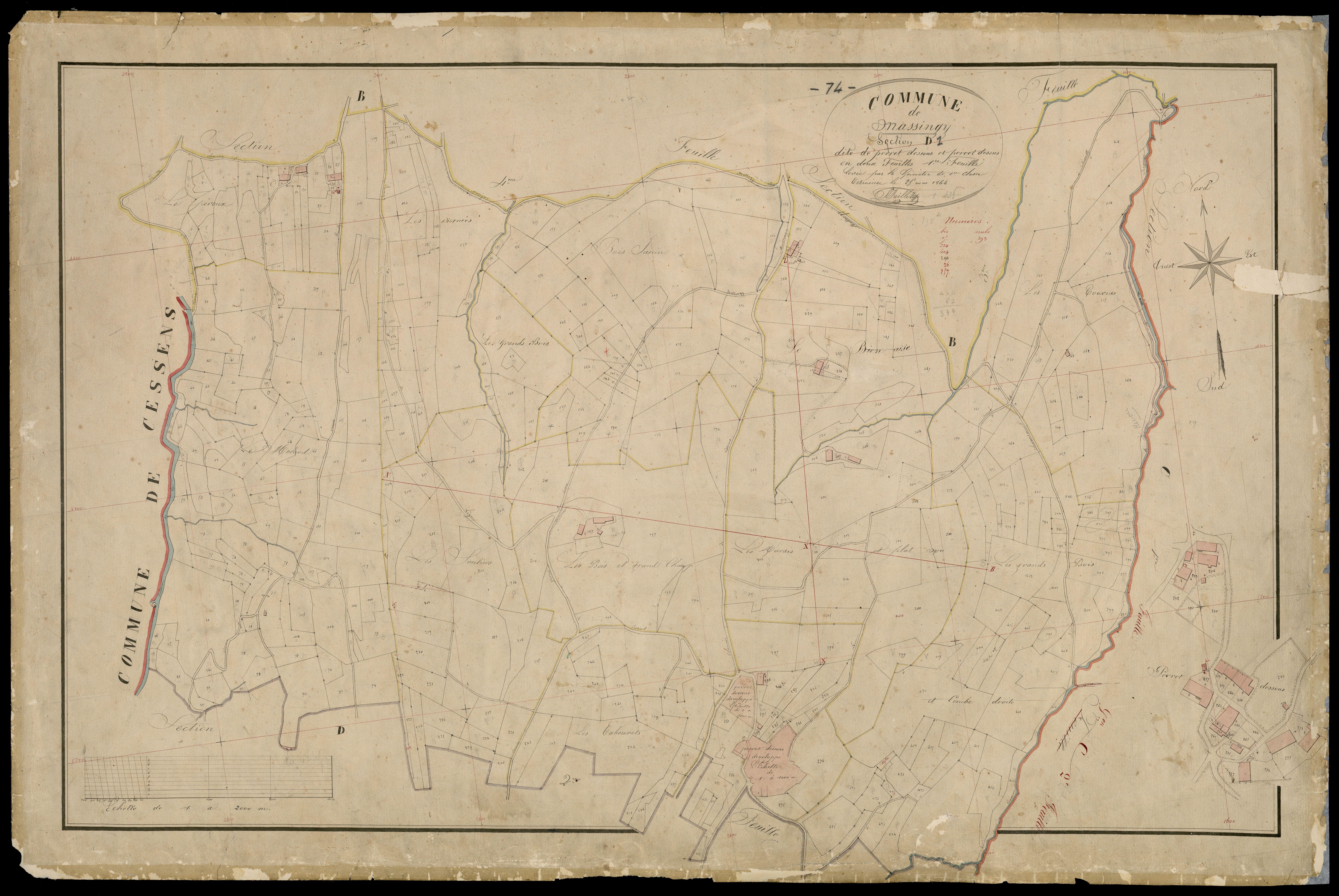 3 P 3 5809 - Feuille n° 2, parcelles n° 429 à 769 - 25 mai 1864