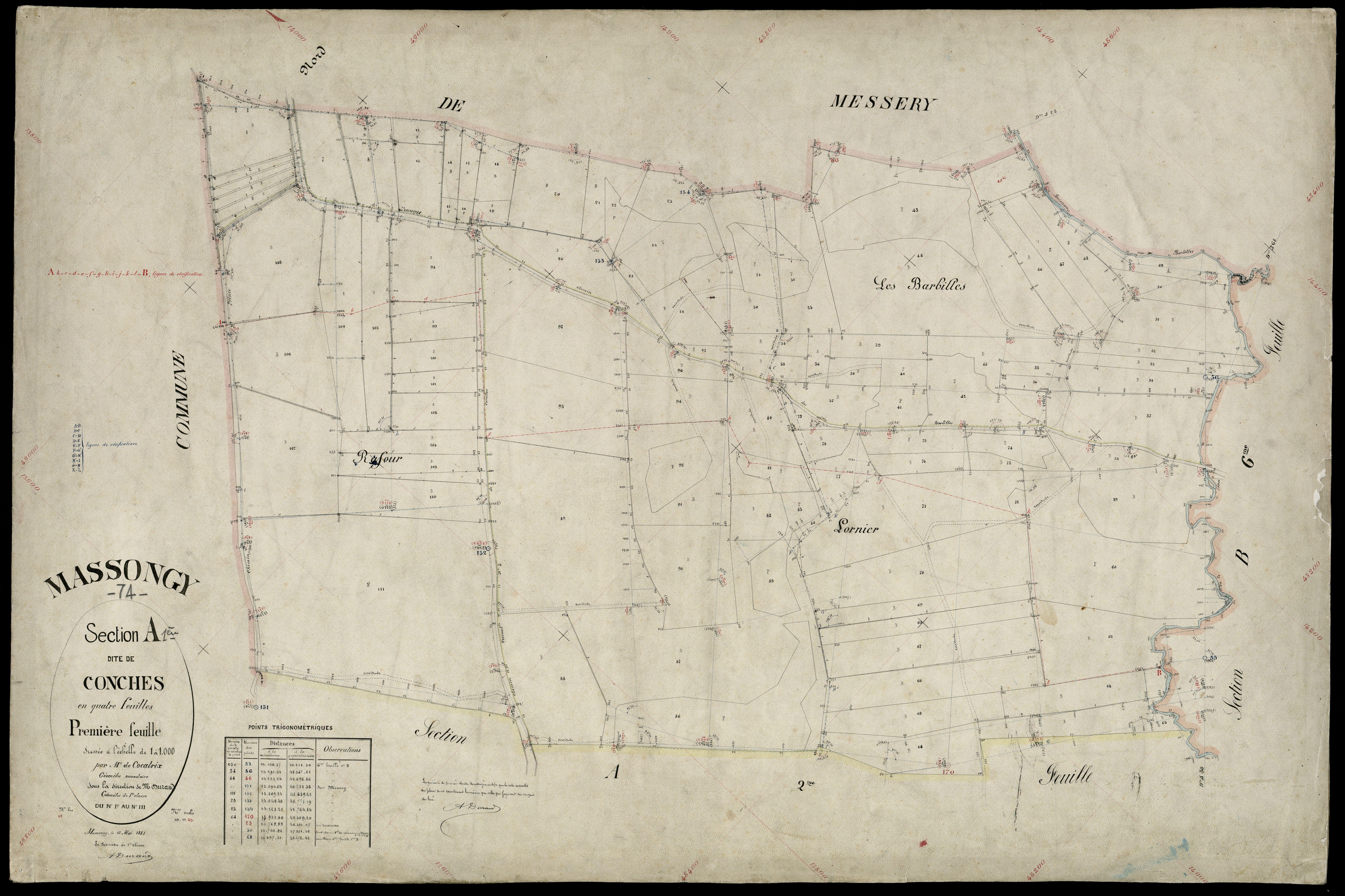 3 P 3 5812 - Feuille n° 2, parcelles n° 112 à 269 - 15 mai 1881