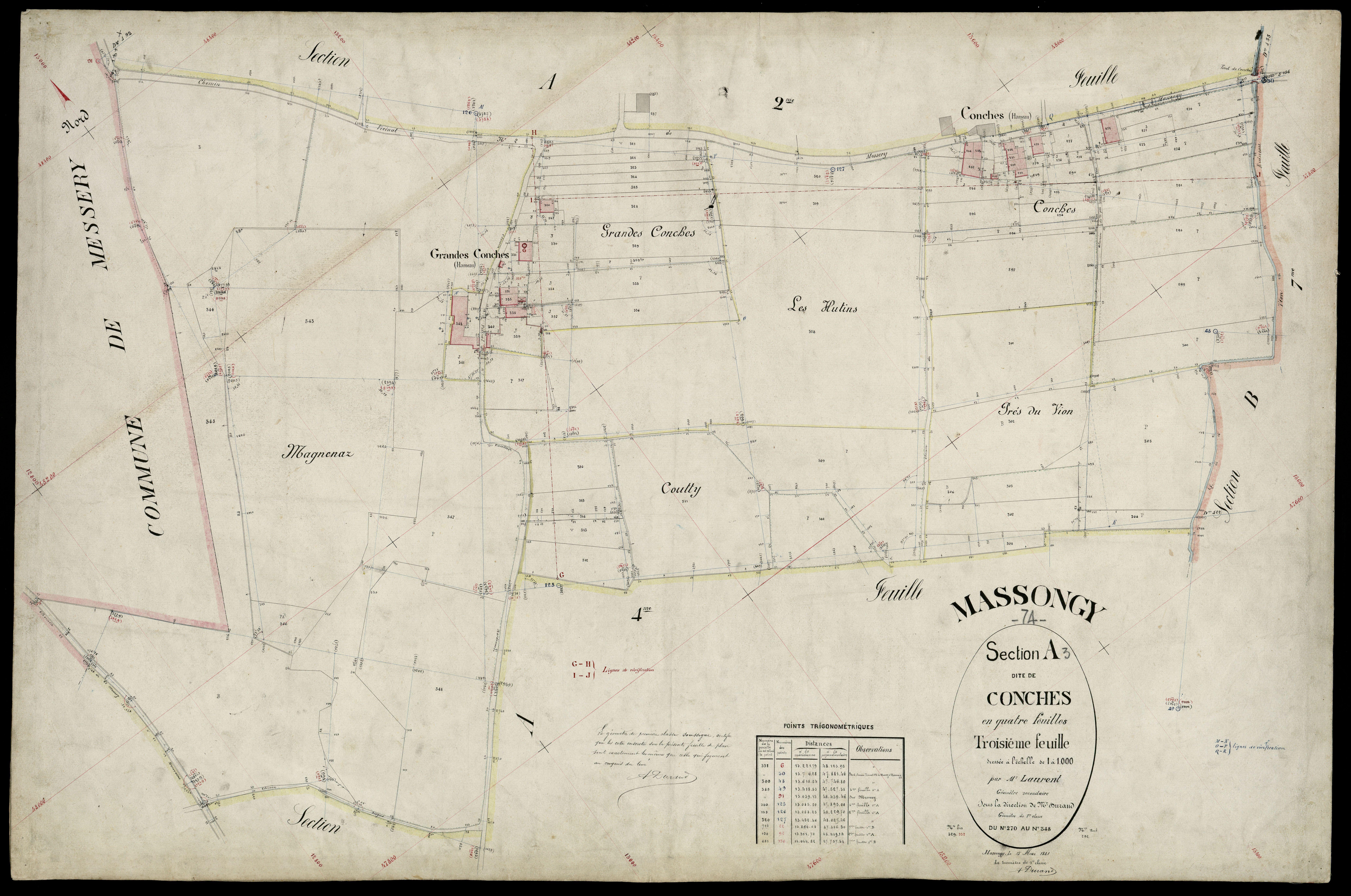 3 P 3 5814 - Feuille n° 4, parcelles n° 349 à 406 - 15 mai 1881