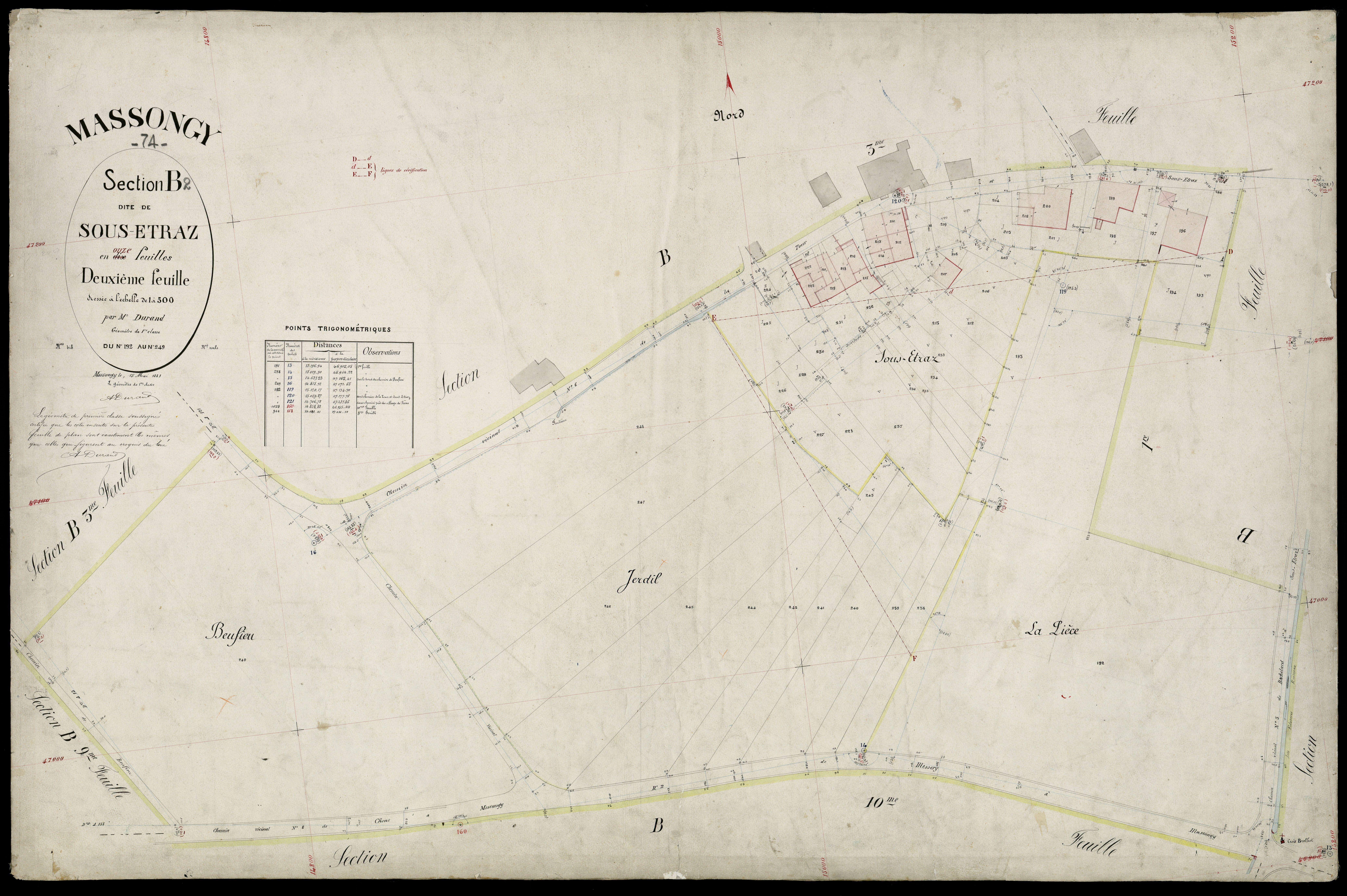 3 P 3 5817 - Feuille n° 3, parcelles n° 20 à 390 - 15 mai 1881