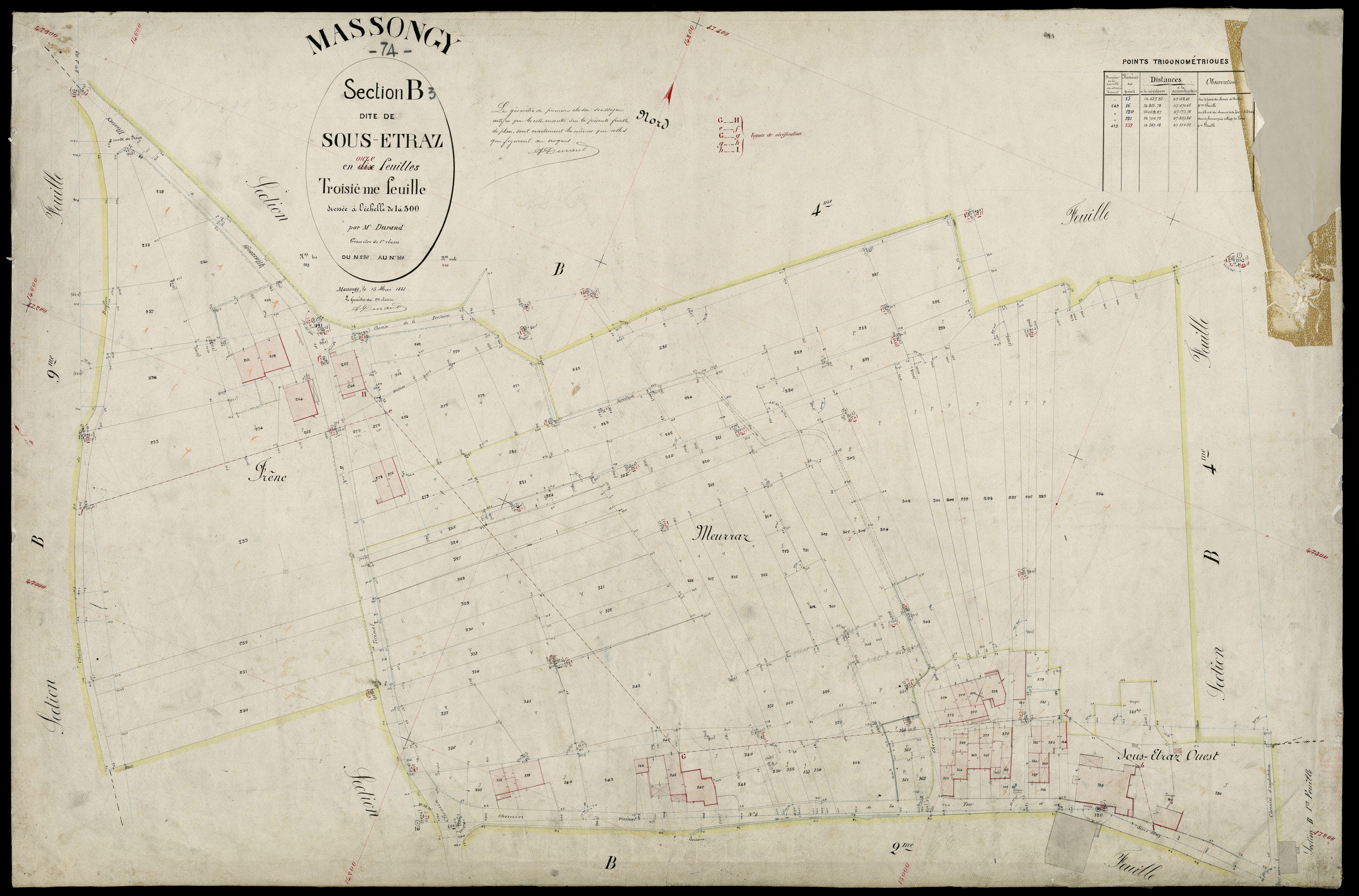3 P 3 5818 - Feuille n° 4, parcelles n° 391 à 436 - 15 mai 1881