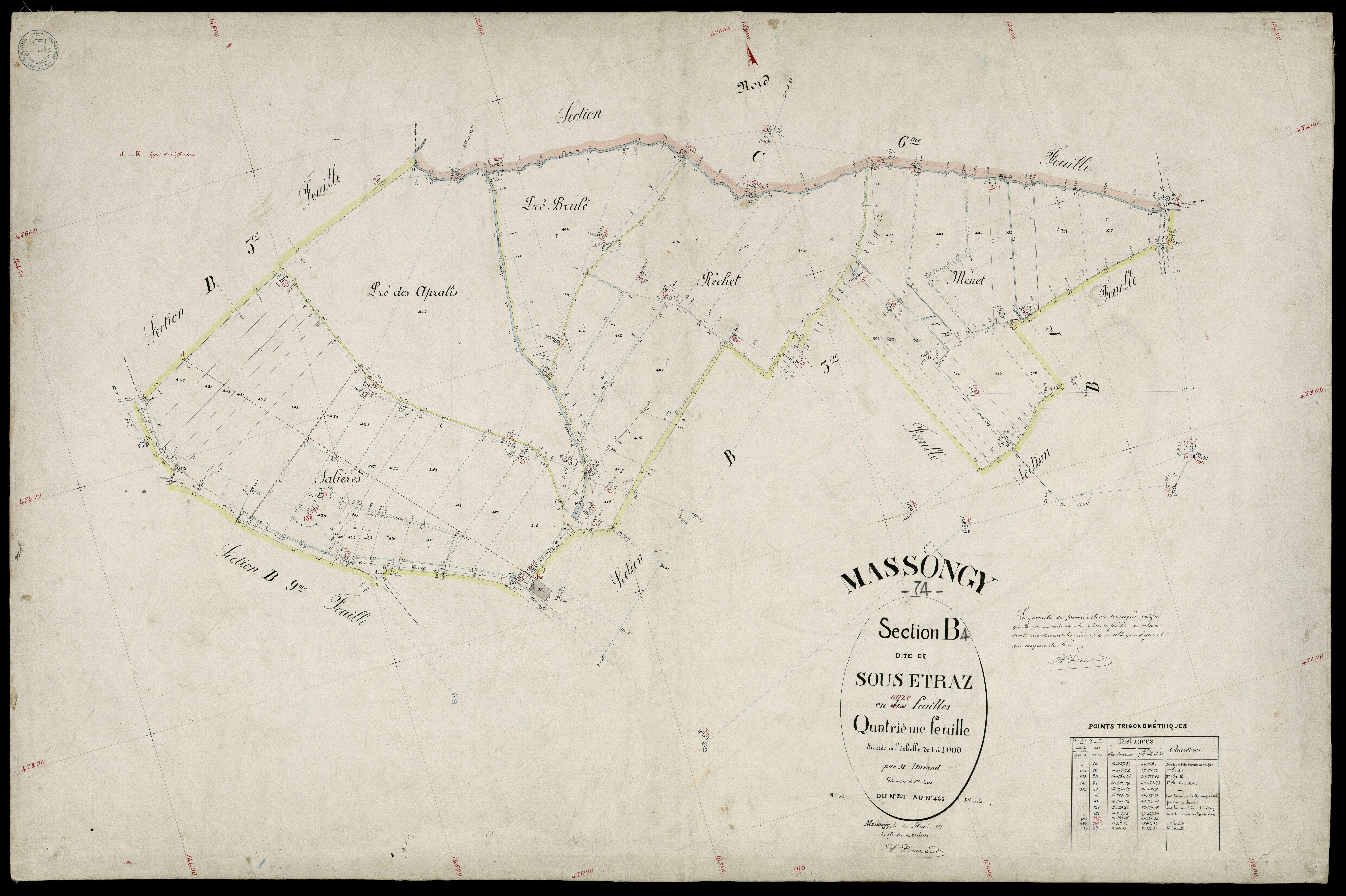 3 P 3 5819 - Feuille n° , parcelles n° 437 à 60 -