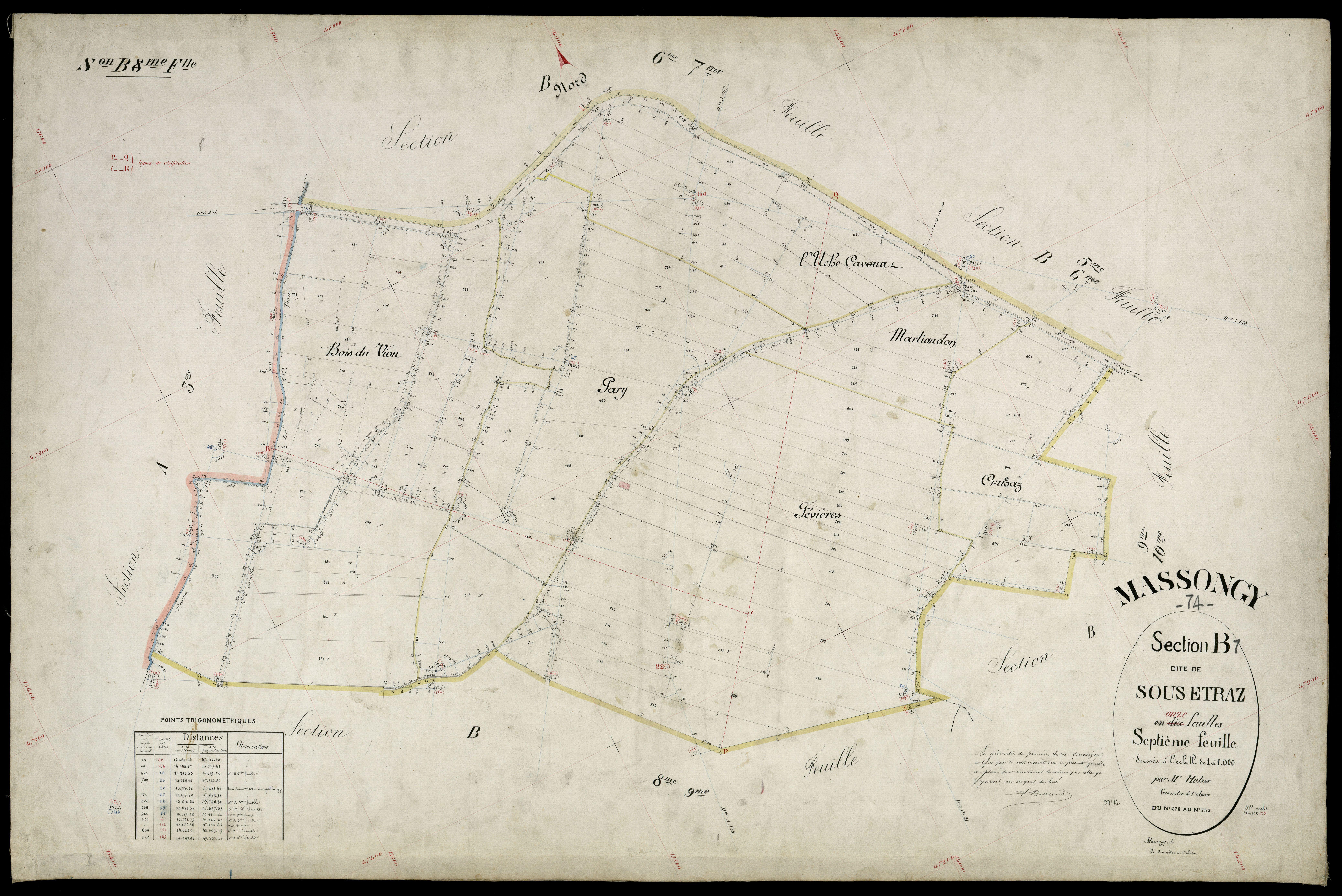 3 P 3 5822 - Feuille n° 8, parcelles n° 76 à 881 -