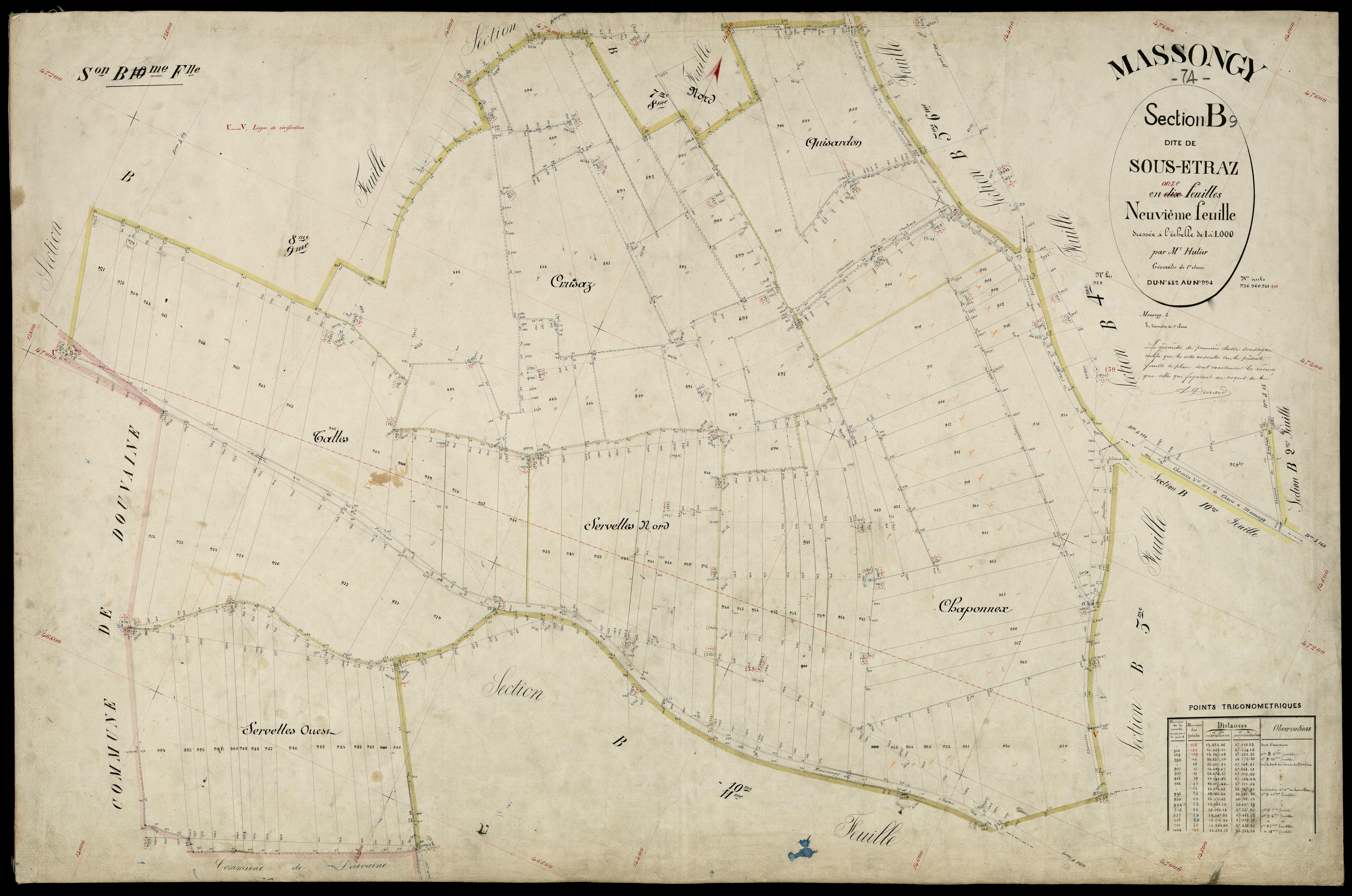3 P 3 5824 - Feuille n° 10, parcelles n° 99 à 1094 -