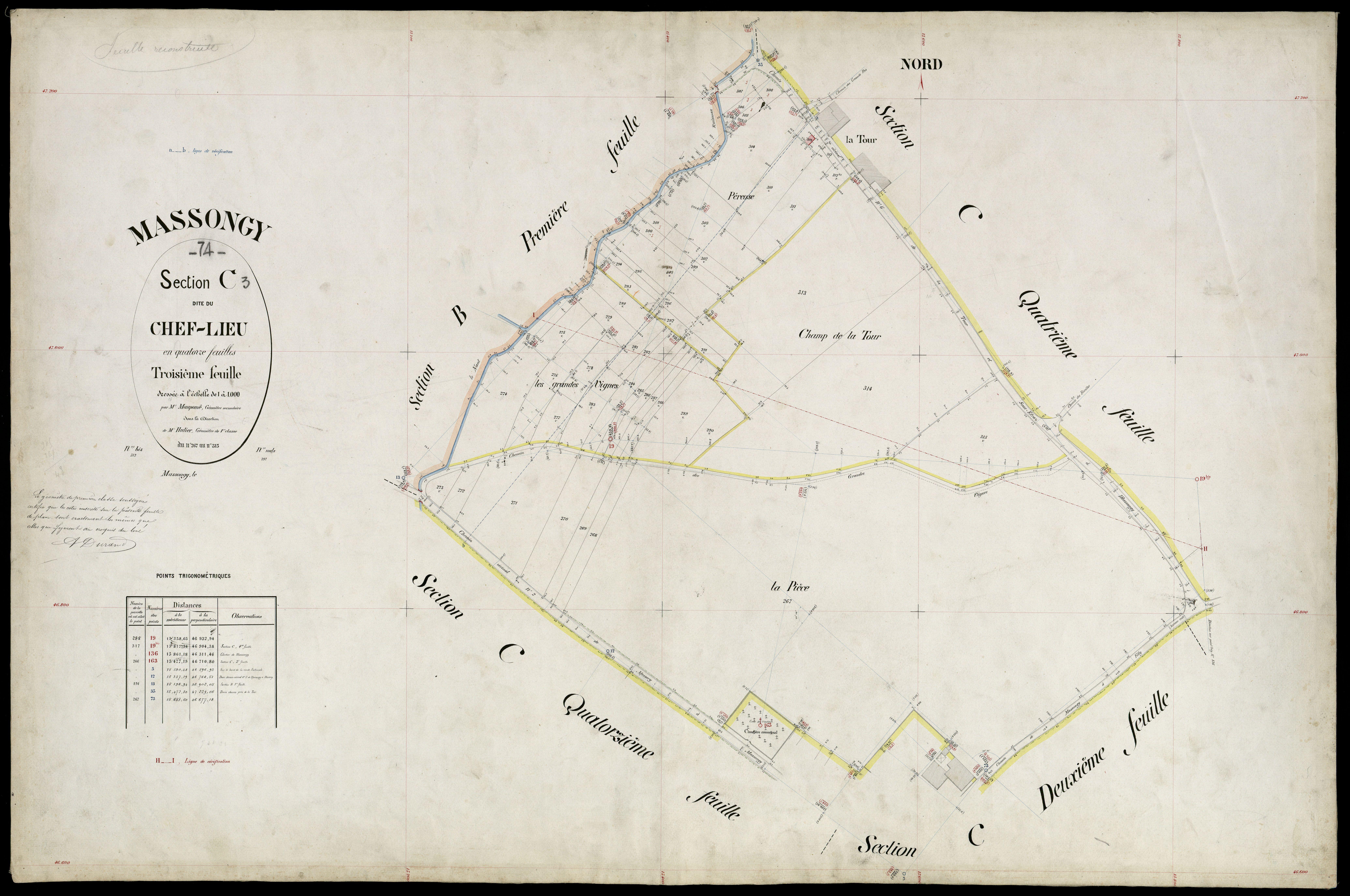 3 P 3 5829 - Feuille n° 4, parcelles n° 316 à 430 -