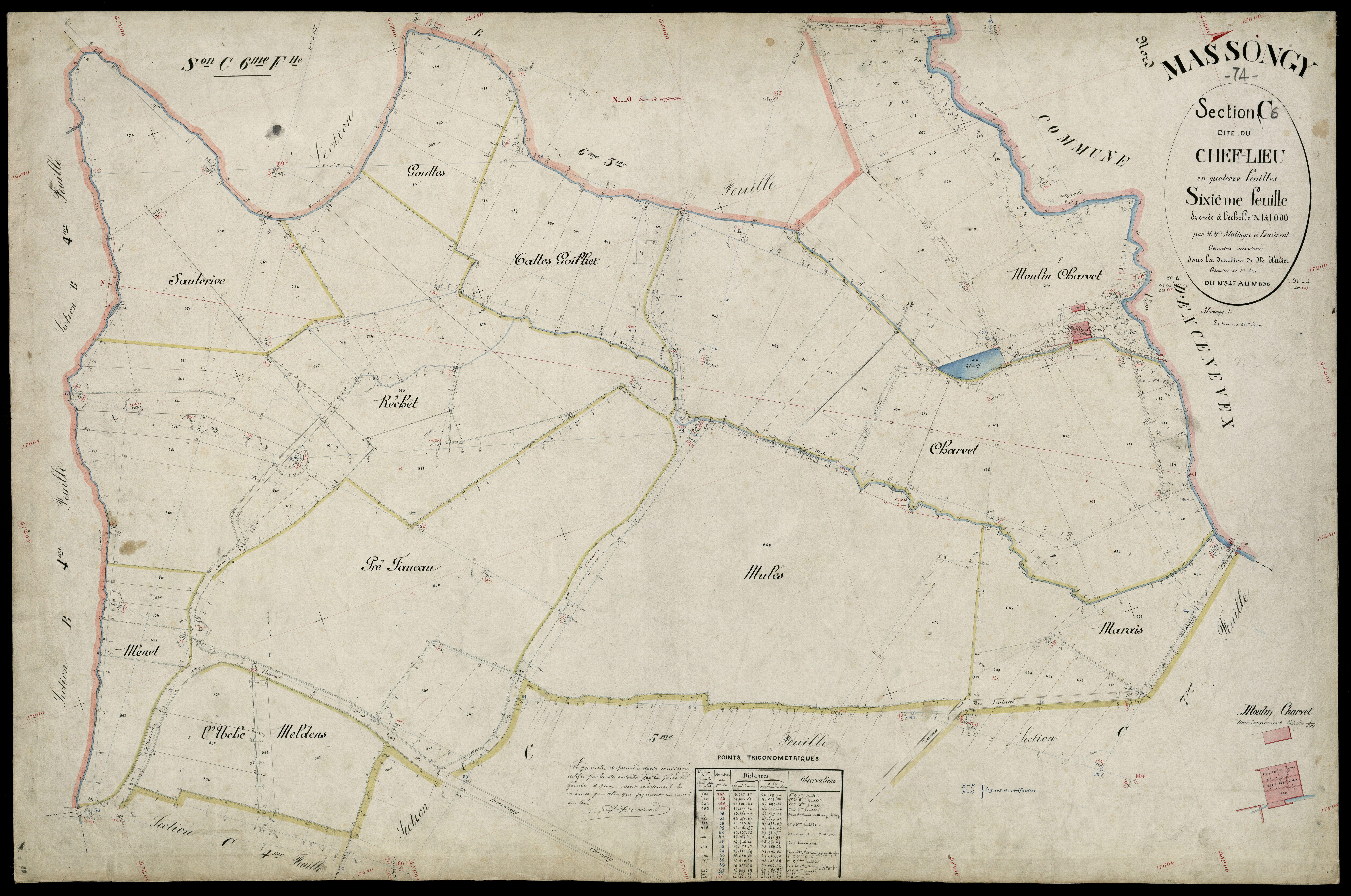 3 P 3 5832 - Feuille n° 7, parcelles n° 67 à 768 -